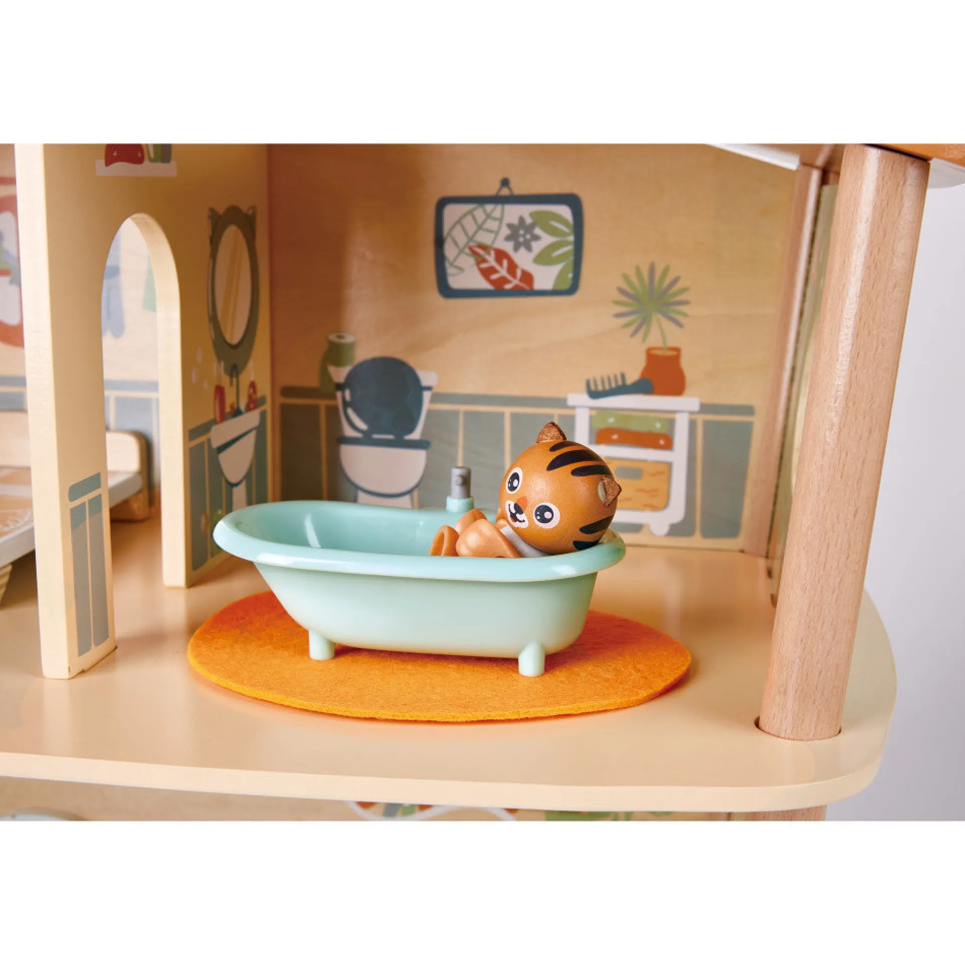 Hape Tigers' Jungle House: 34-Piece Wooden Toy Playset