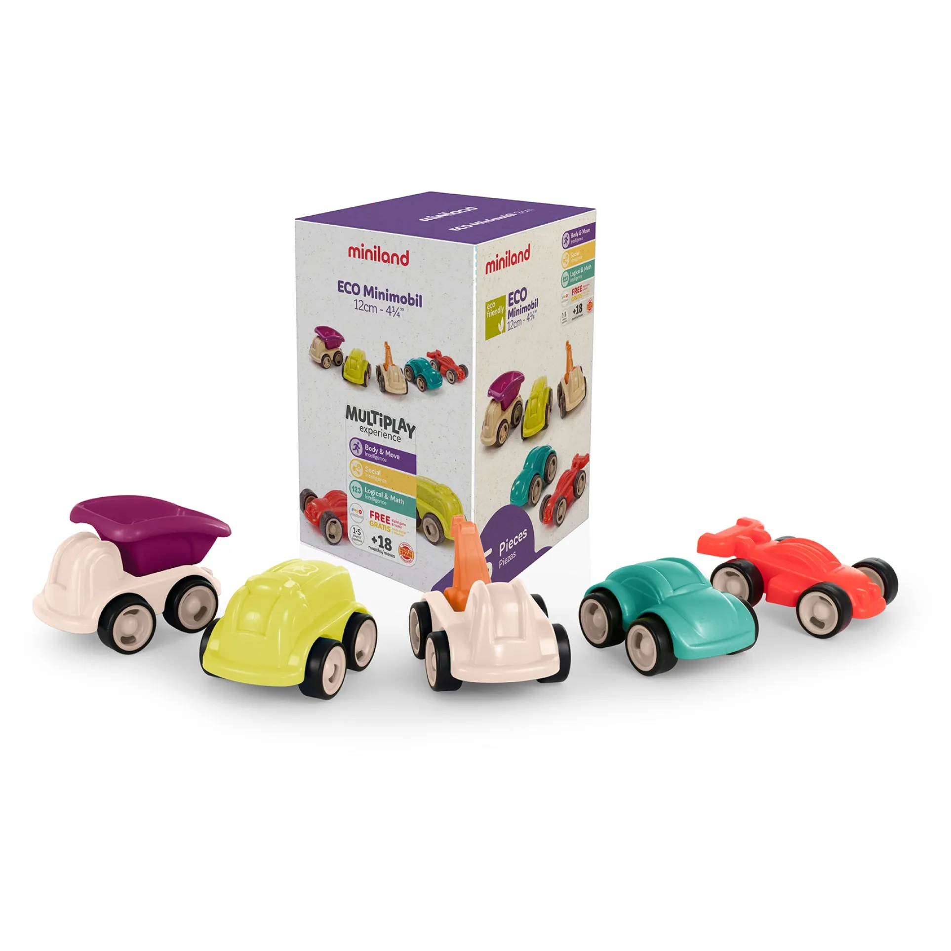 Miniland Eco-Friendly Minimobil Vehicles - Playful Set of 5
