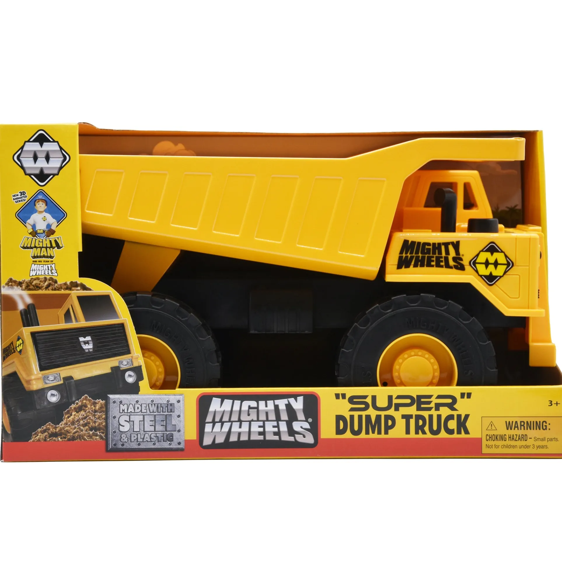 Mighty Wheels 16" Super Dump Truck with Moveable Tipping Bed, Durable Toy for Kids Aged 3+