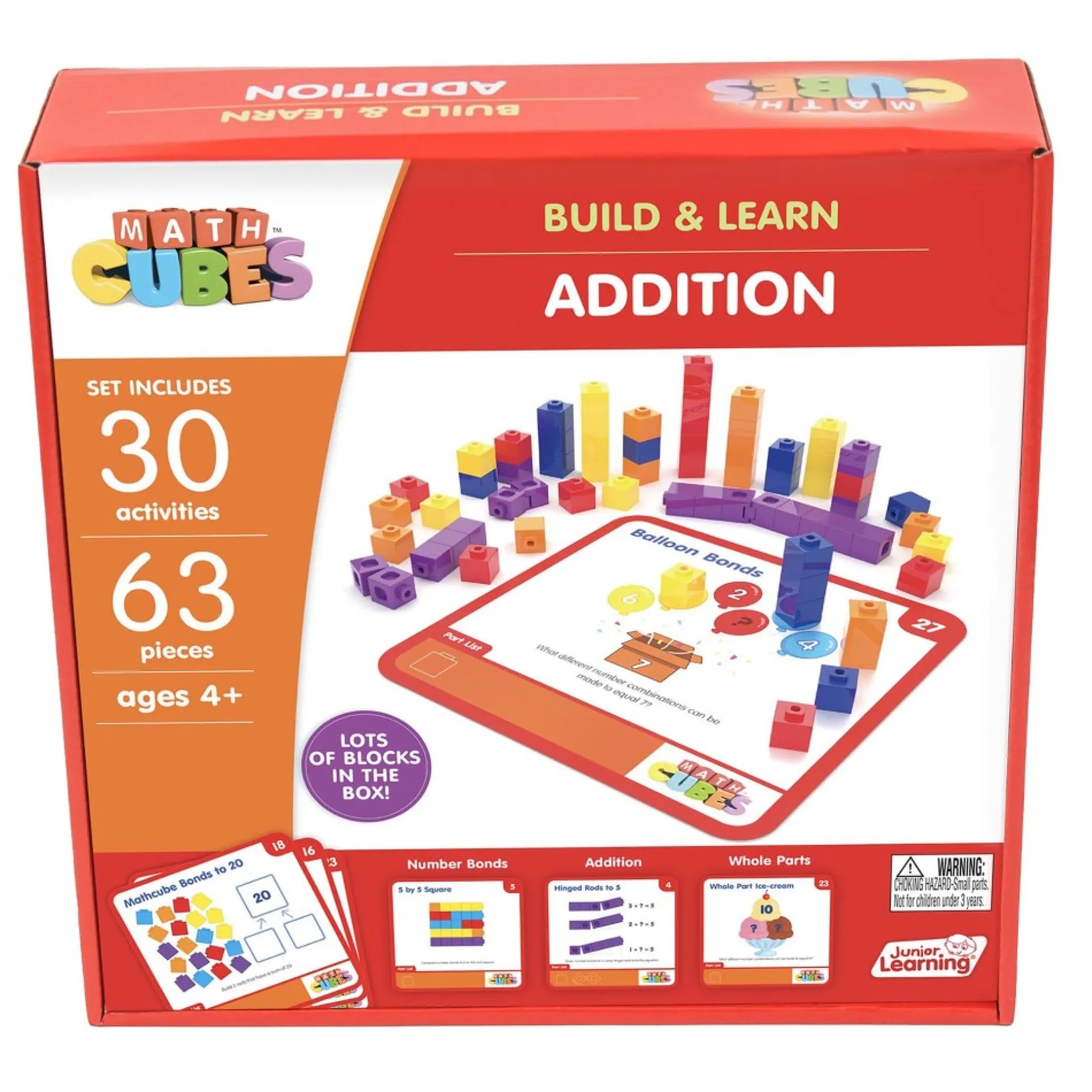 Junior Learning Mathcubes Addition Set - 30 Interactive Activities