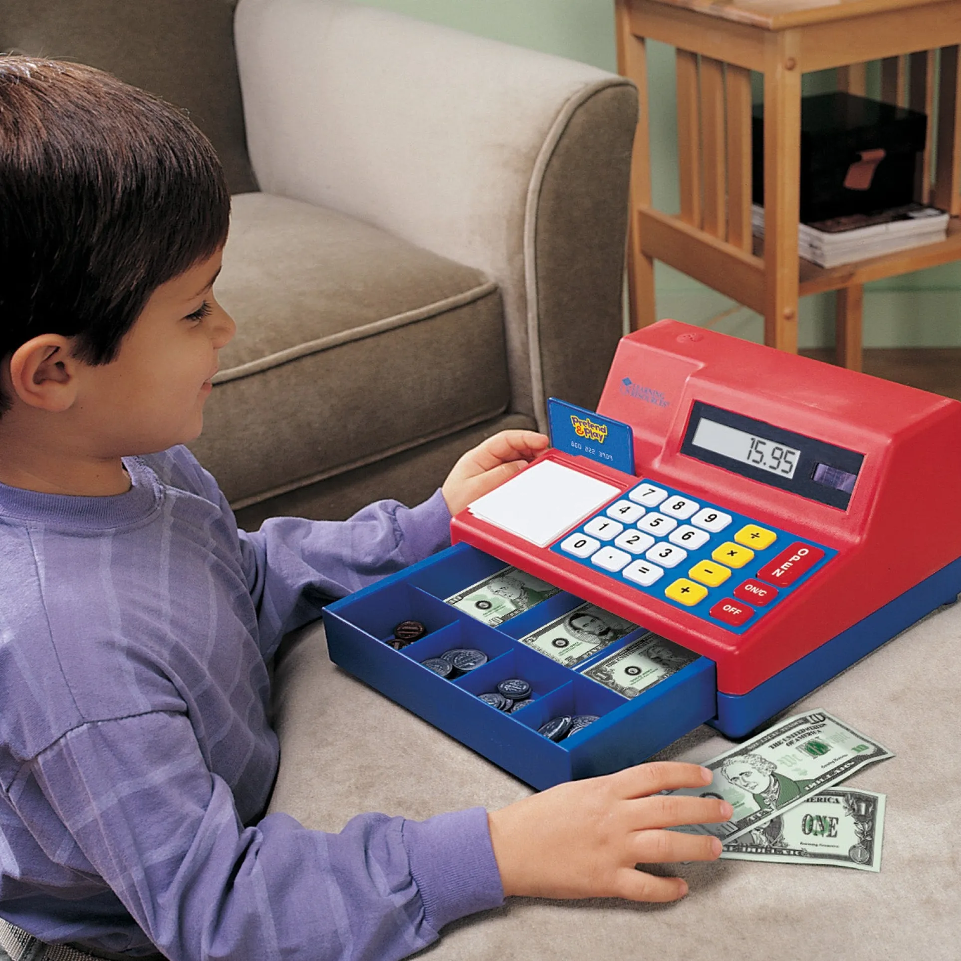 Learning Resources Pretend & Play Calculator Cash Register with Solar Panel