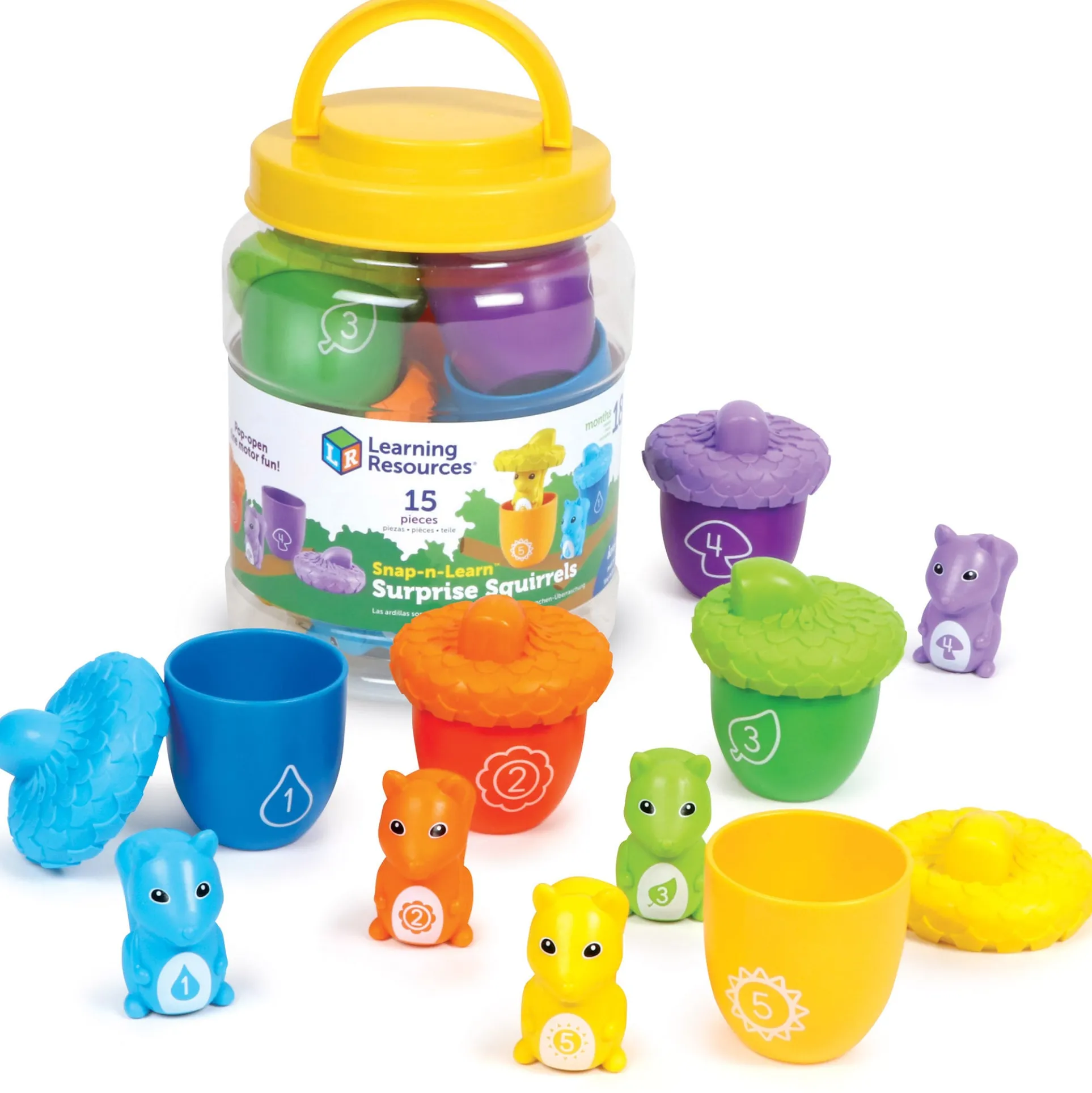 Learning Resources Snap-n-Learn Surprise Squirrels - Color & Counting Skill Development
