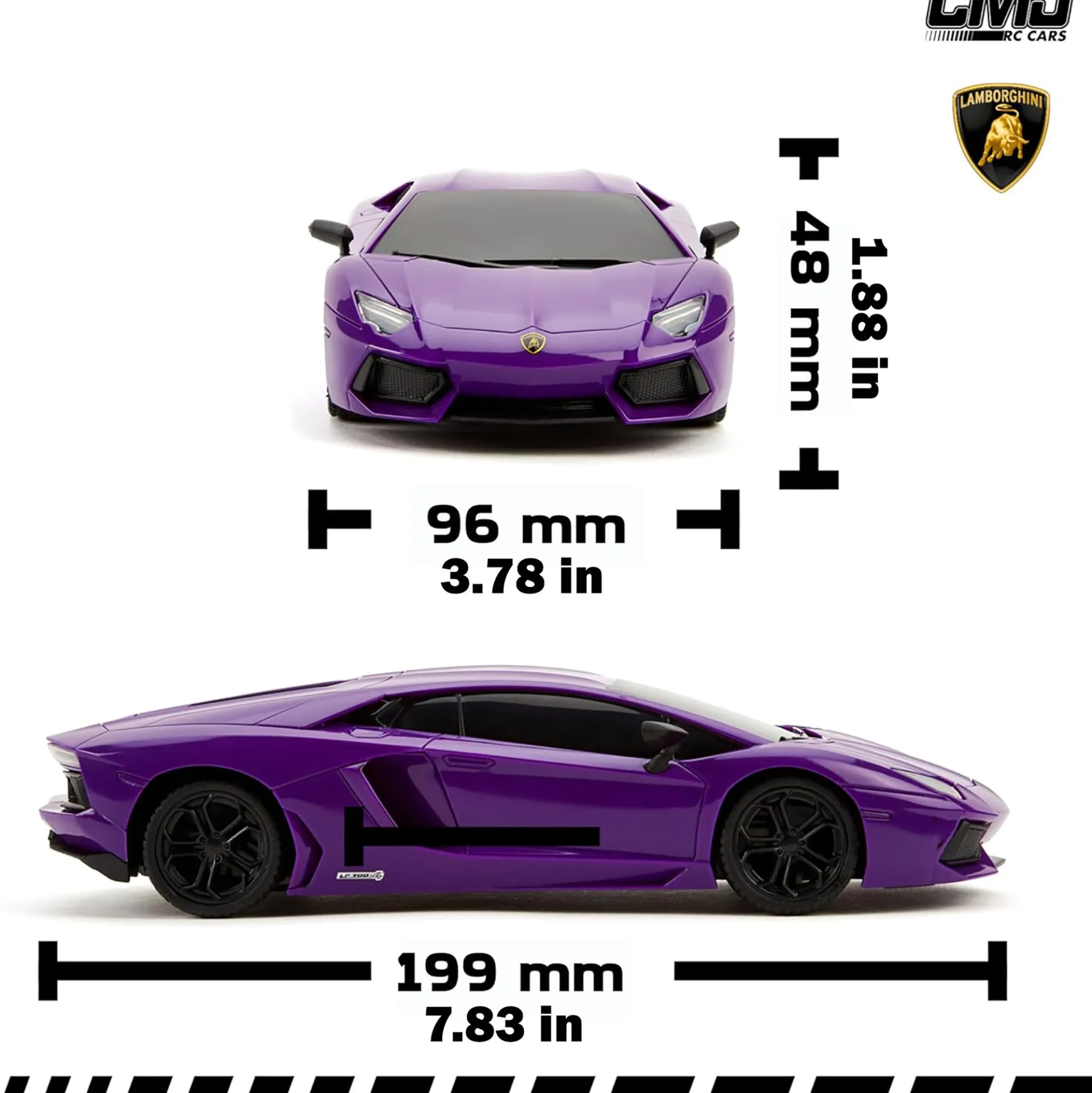 CMJ RC Cars Radio Control Lamborghini LP700-4 - Purple - 1:24 Scale, 2.4GHz, LED Headlights