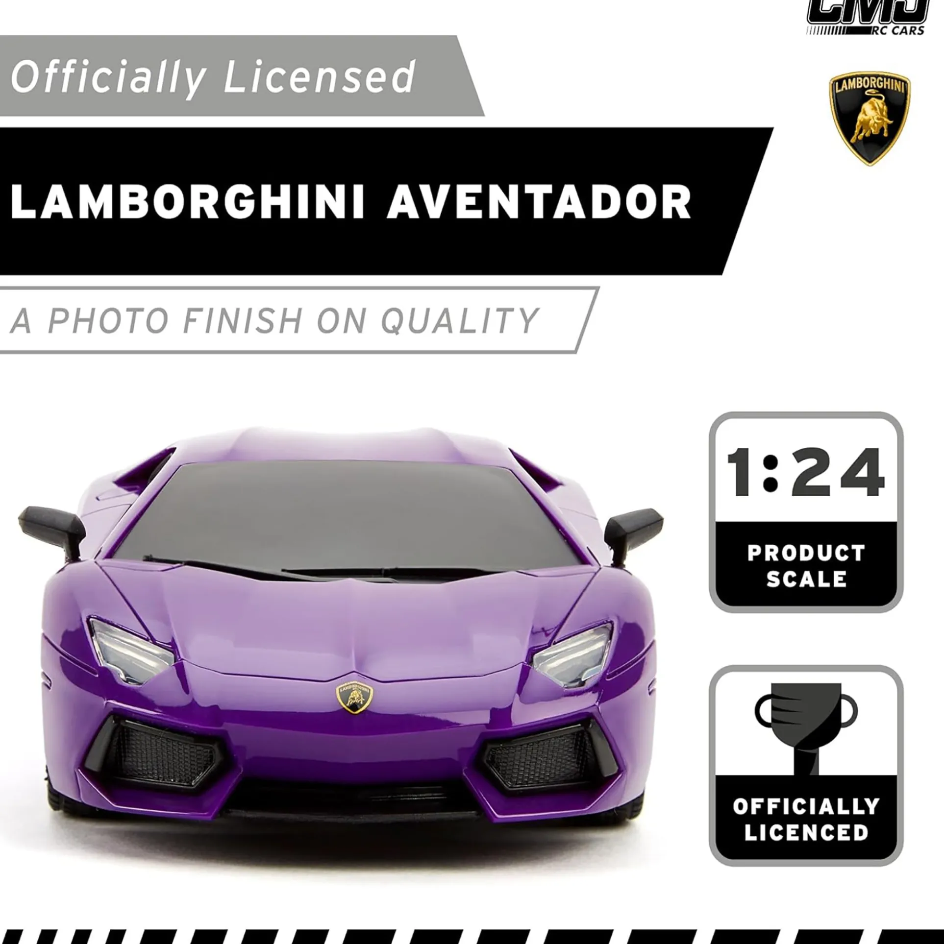 CMJ RC Cars Radio Control Lamborghini LP700-4 - Purple - 1:24 Scale, 2.4GHz, LED Headlights