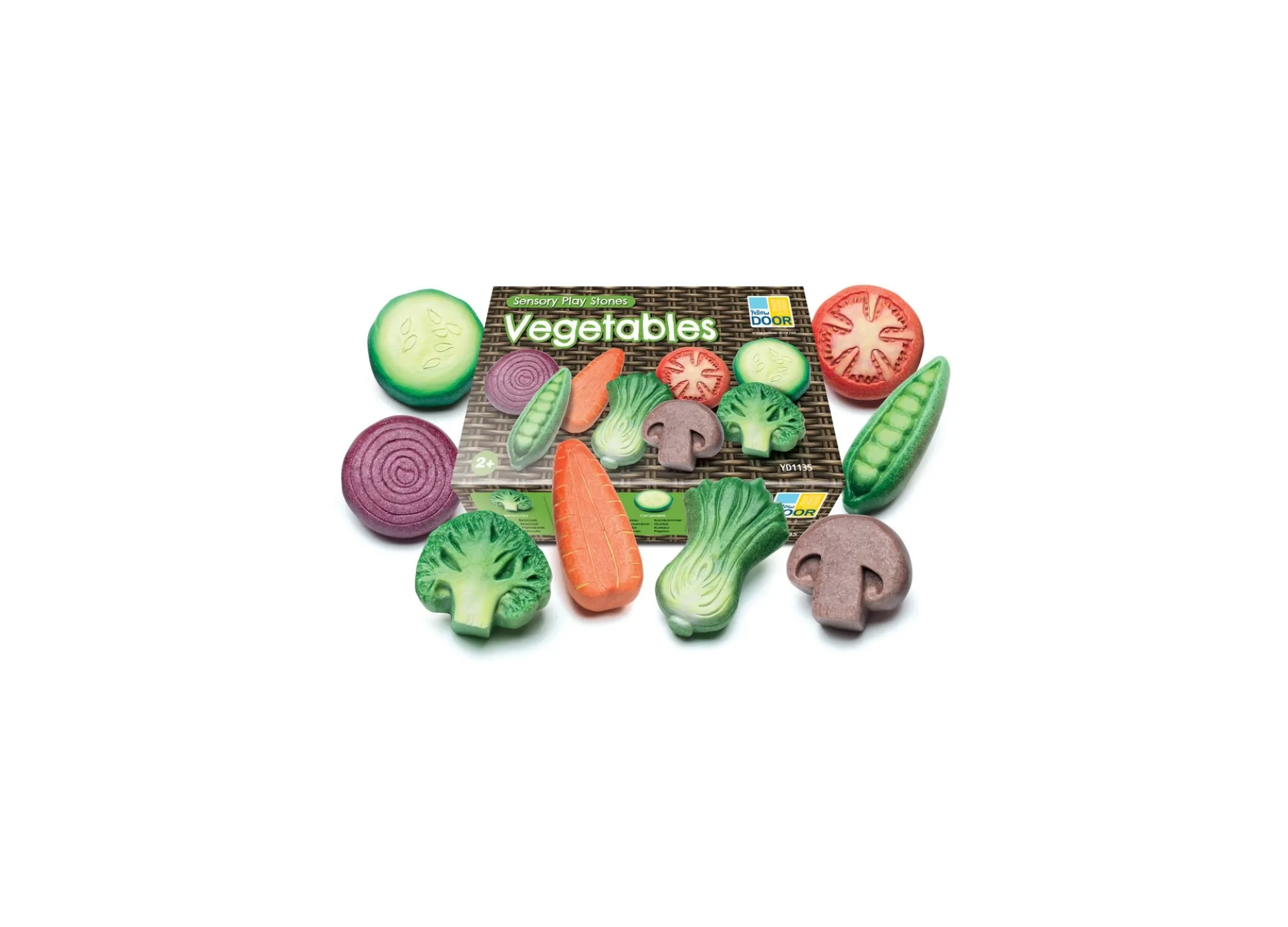 Yellow Door Durable Resin Vegetable Sensory Play Stones Set