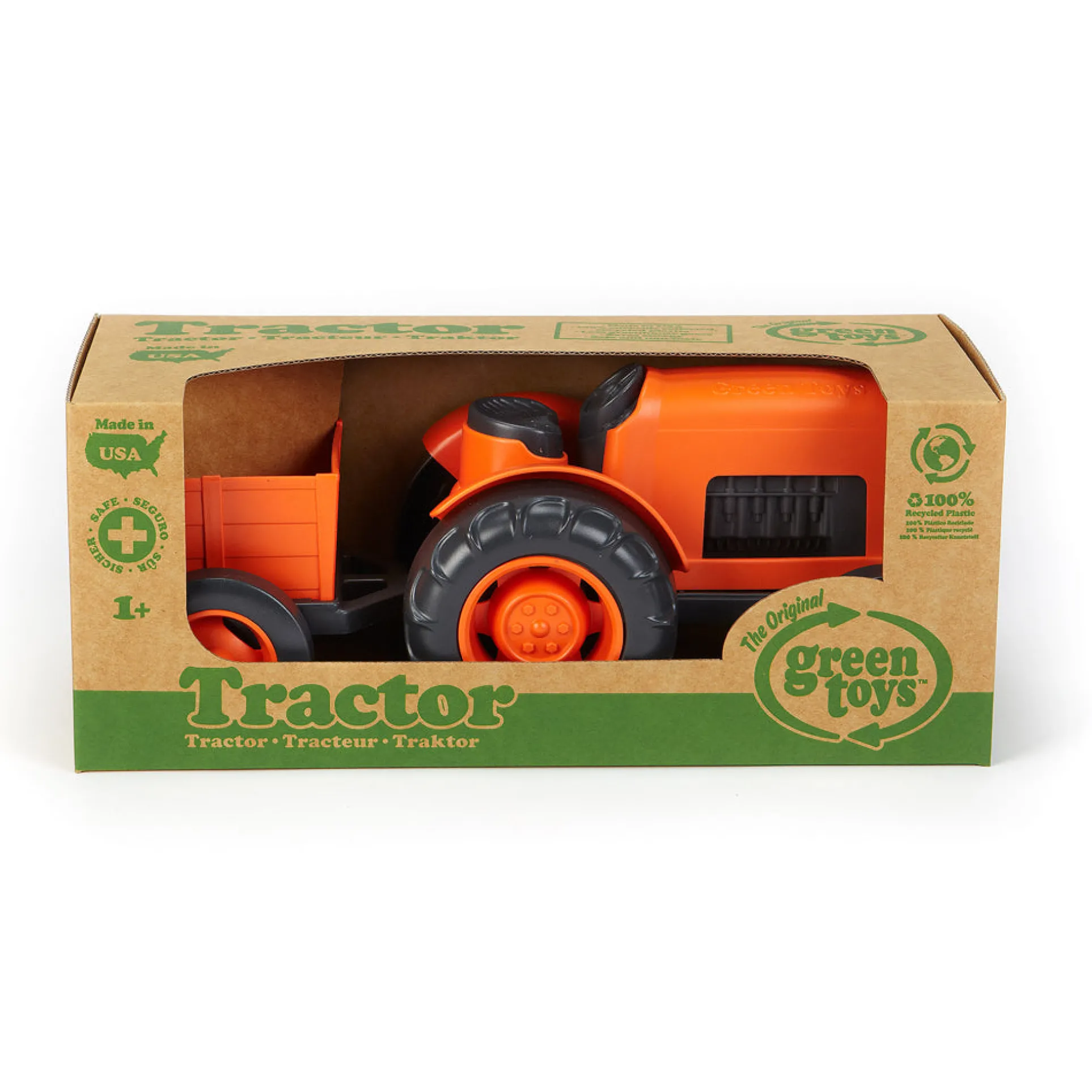 Green Toys Eco-Friendly Tractor with Detachable Cart