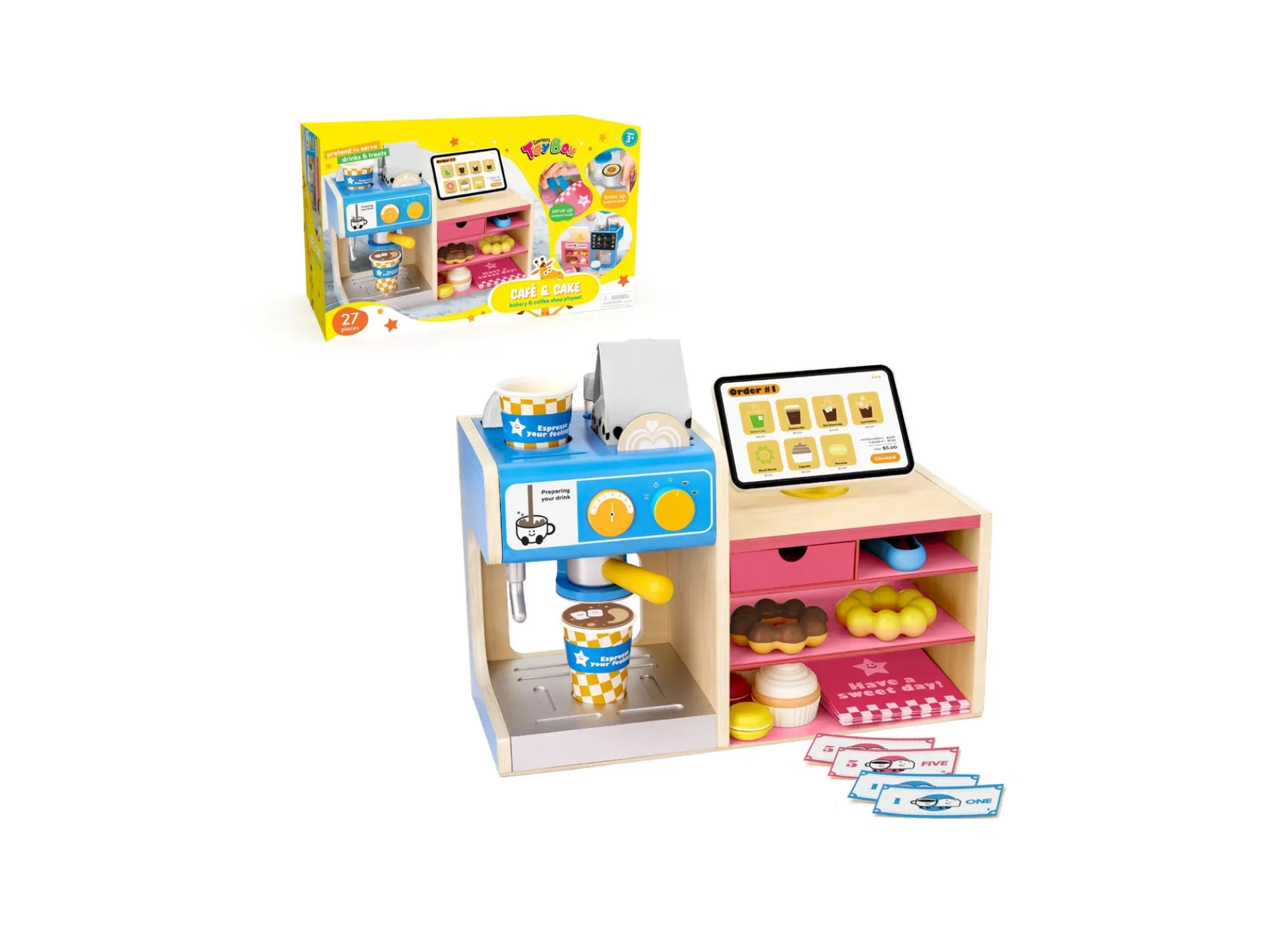 Geoffrey's Toy Box Cafe Cake Bakery Coffee Shop Playset
