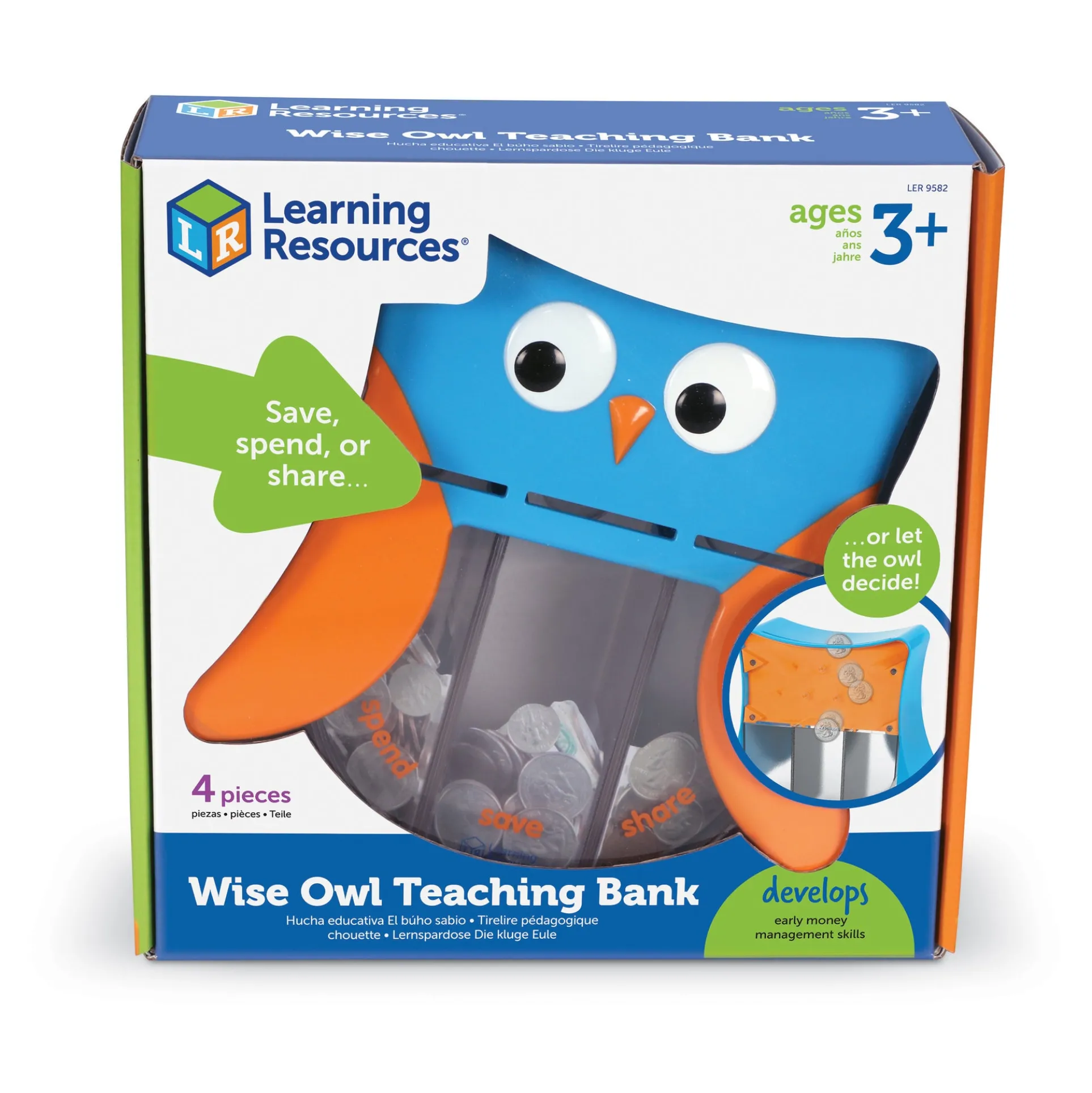 Wise Owl Teaching Bank - Interactive Money Management Toy