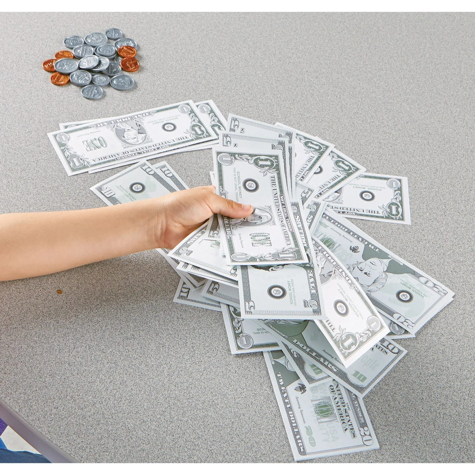 Learning Resources Pretend and Play Money - 300 Pieces of Play Bills and Coins