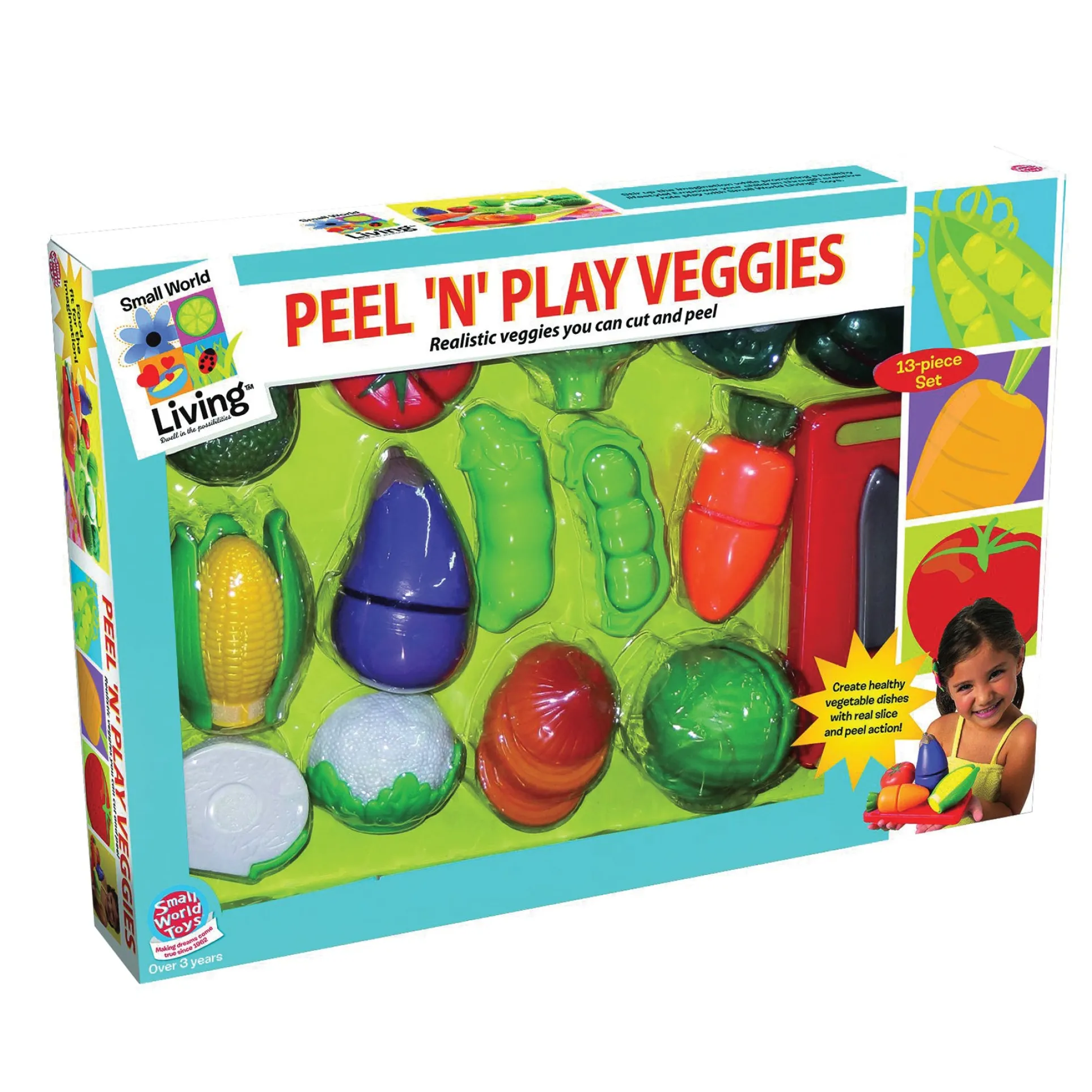Small World Toys Peel 'N' Play Vegetable Set, 13 Pieces