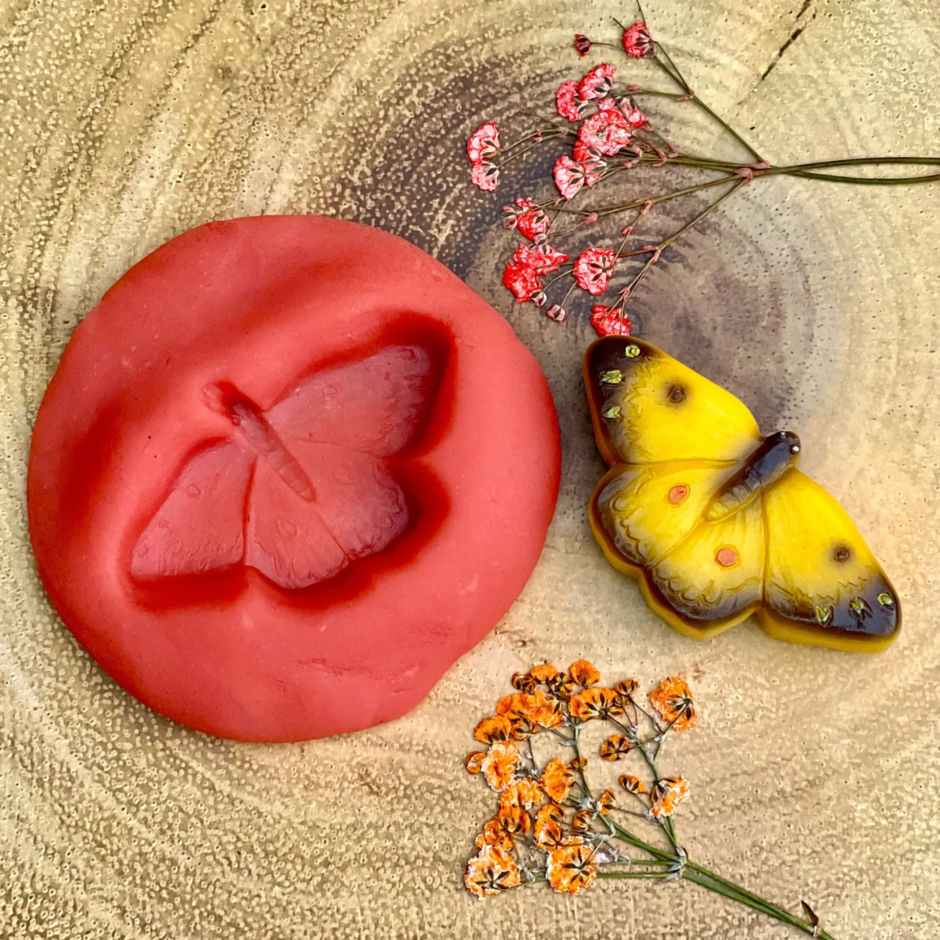 Yellow Door Sensory Play Stone Butterflies - Set of 8