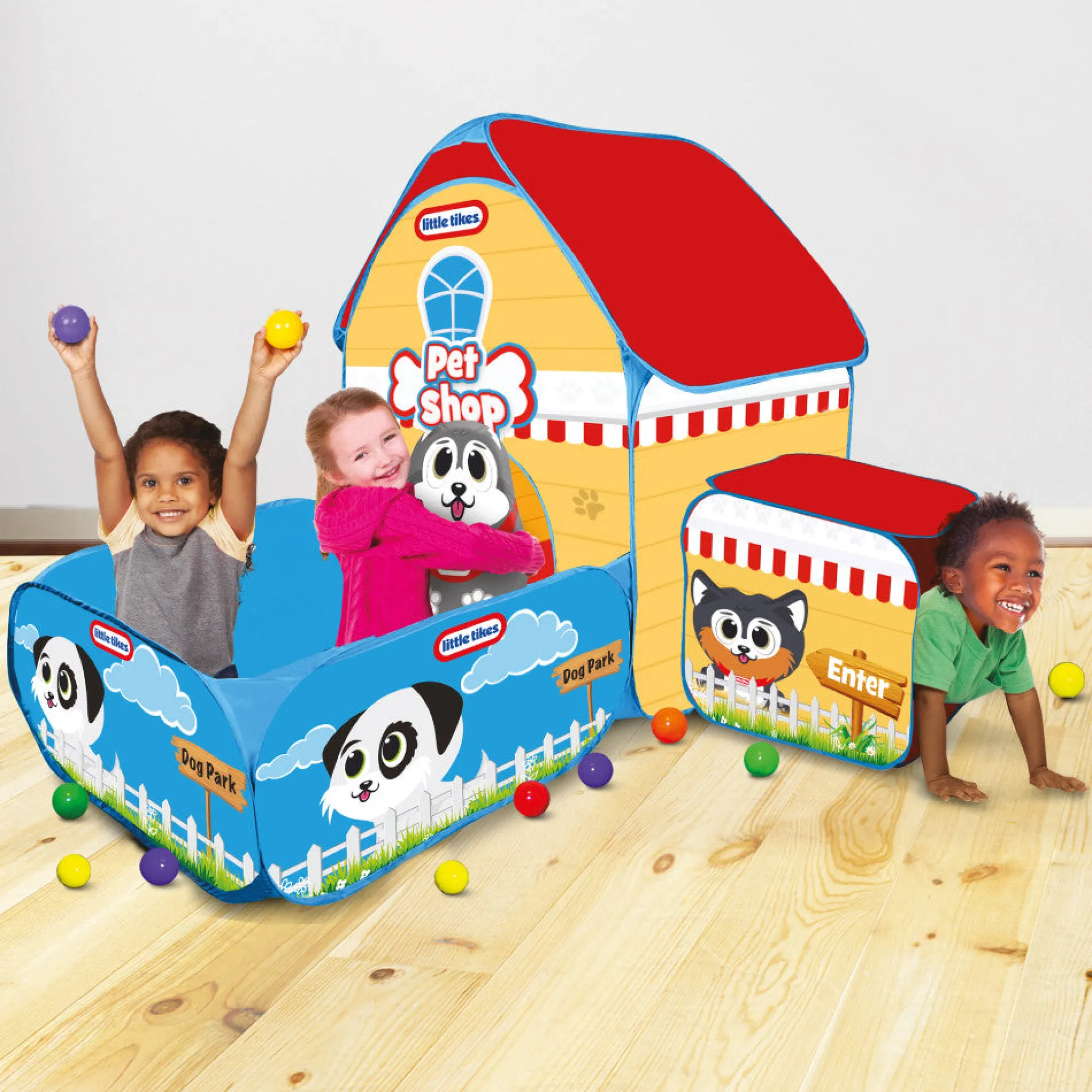 Little Tikes 4-In-1 Dog Park & Pet Shop Playset with Ballpit
