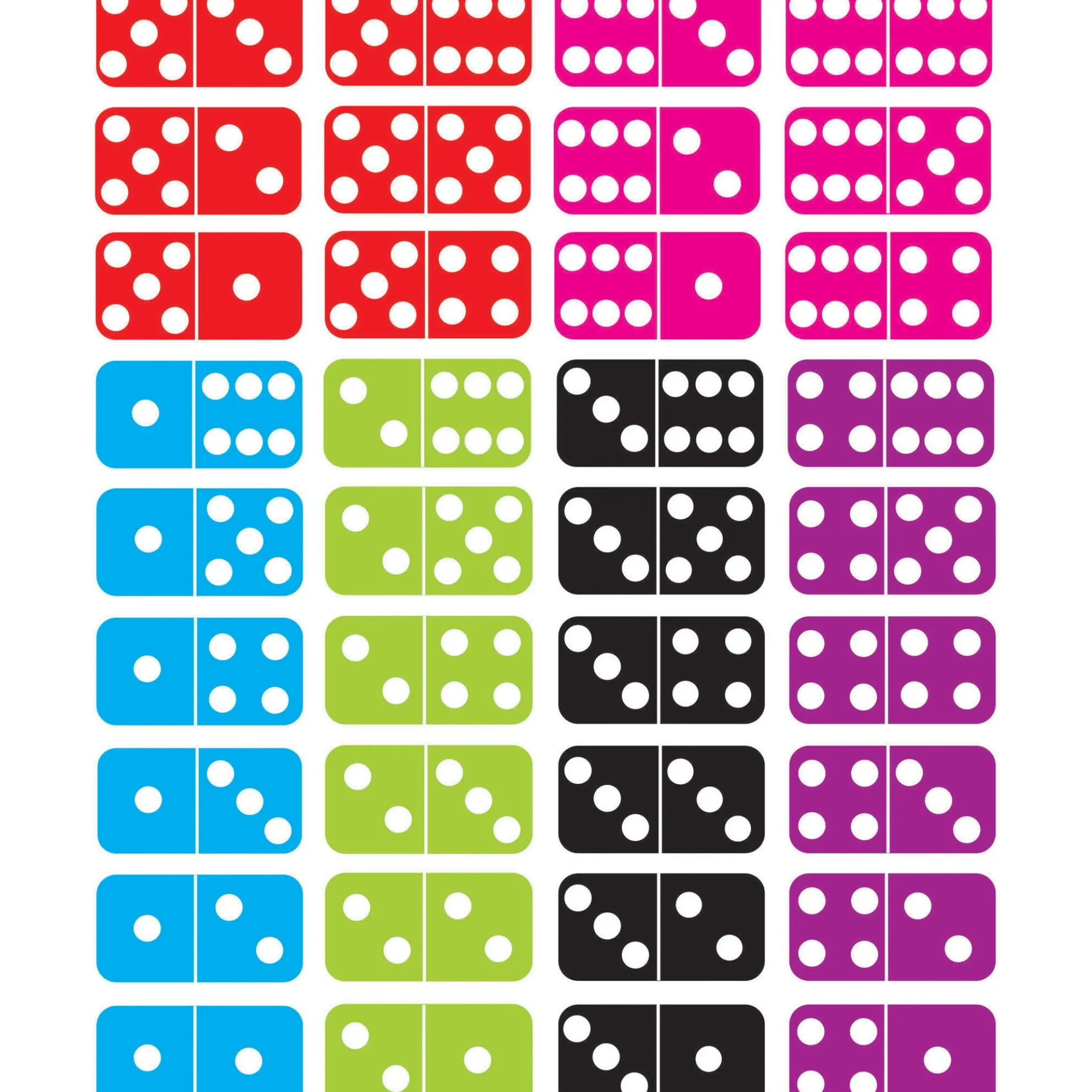 Ashley Productions Die-Cut Magnetic Dominoes - Colorful Educational Set