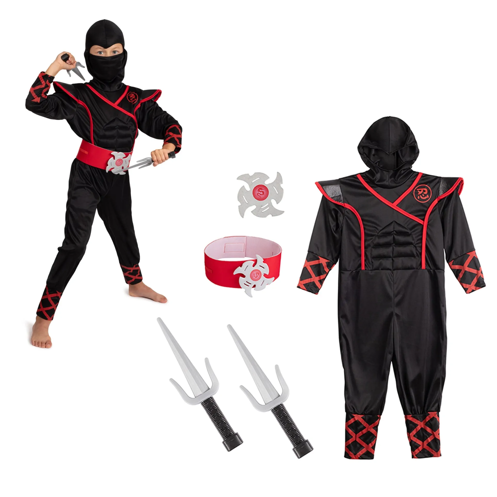 BORN TOYS Ultimate Ninja Warrior Costume Set - Complete Dress-Up Play Kit