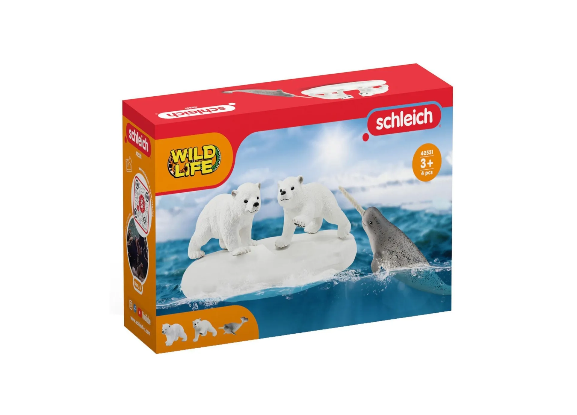 Schleich Wild Life Polar Playground 4pc Arctic Animal Figurine Set