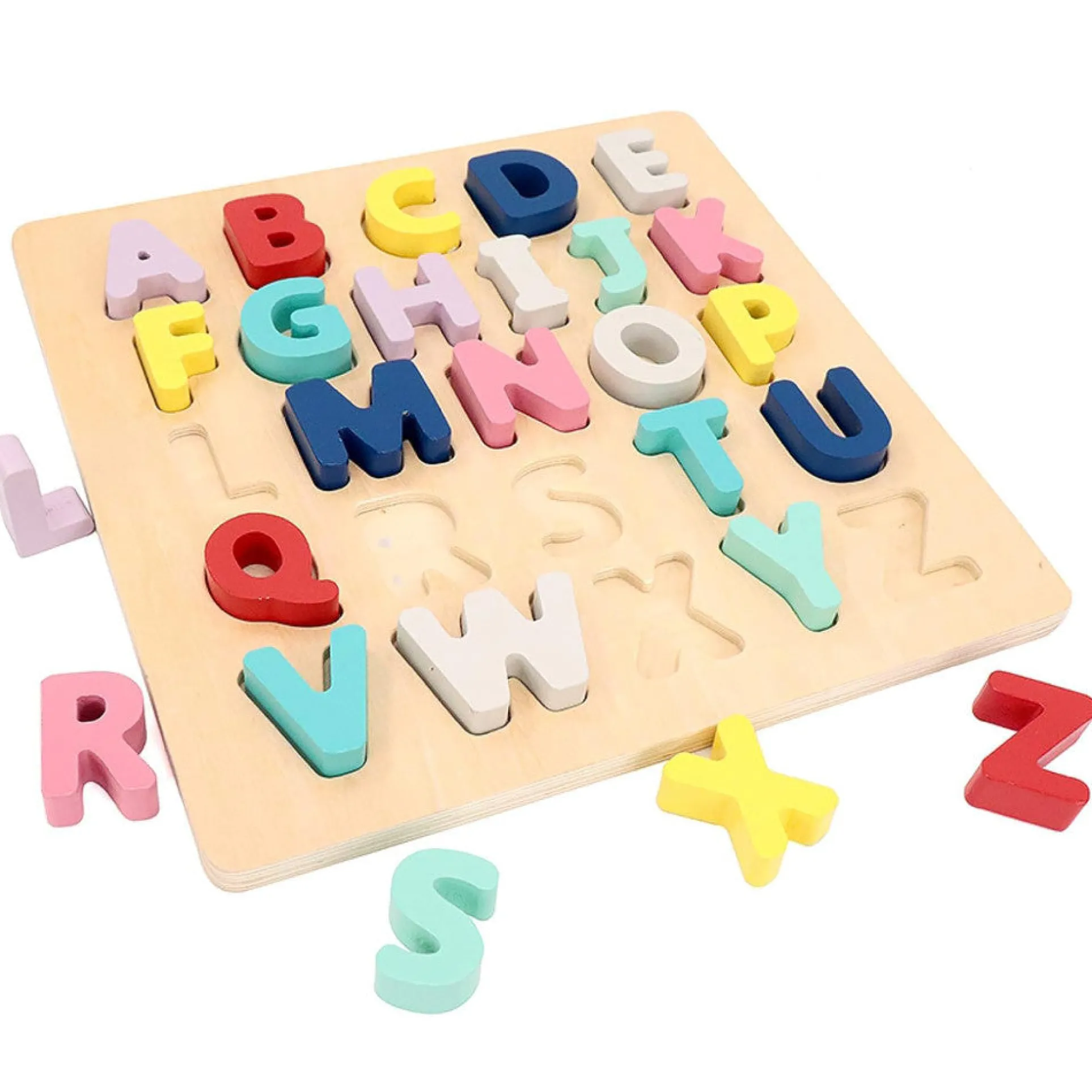 LEO & FRIENDS Wooden Chunky Alphabet Puzzle - 27 Piece Set