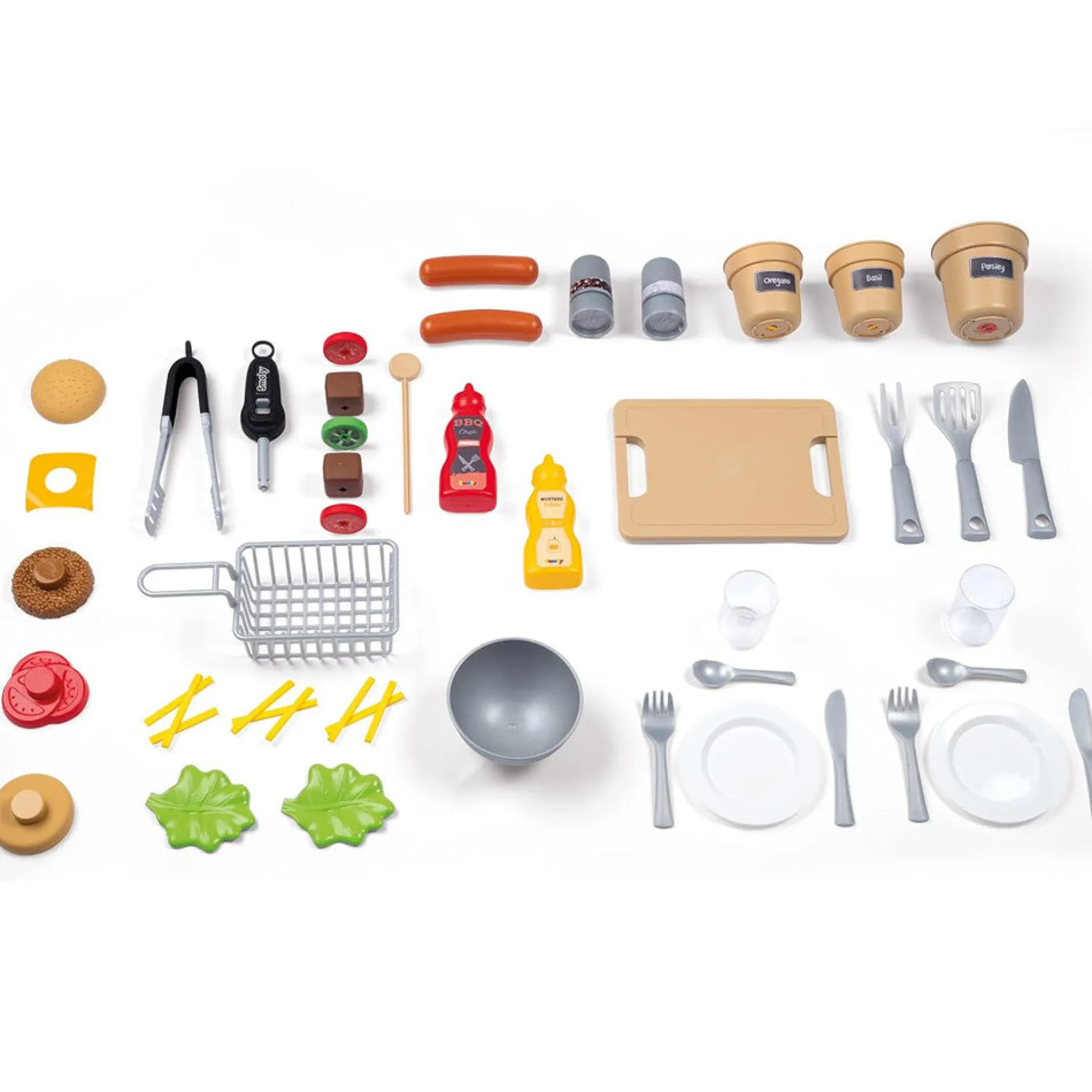 Smoby Garden Kitchen Playset - Toy Grill with 43 Accessories