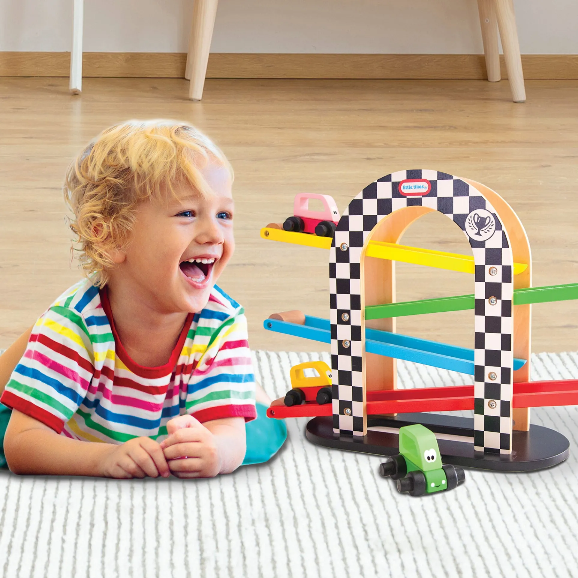 Little Tikes Wood Switchback Racetrack with Cozy Coupe Cars
