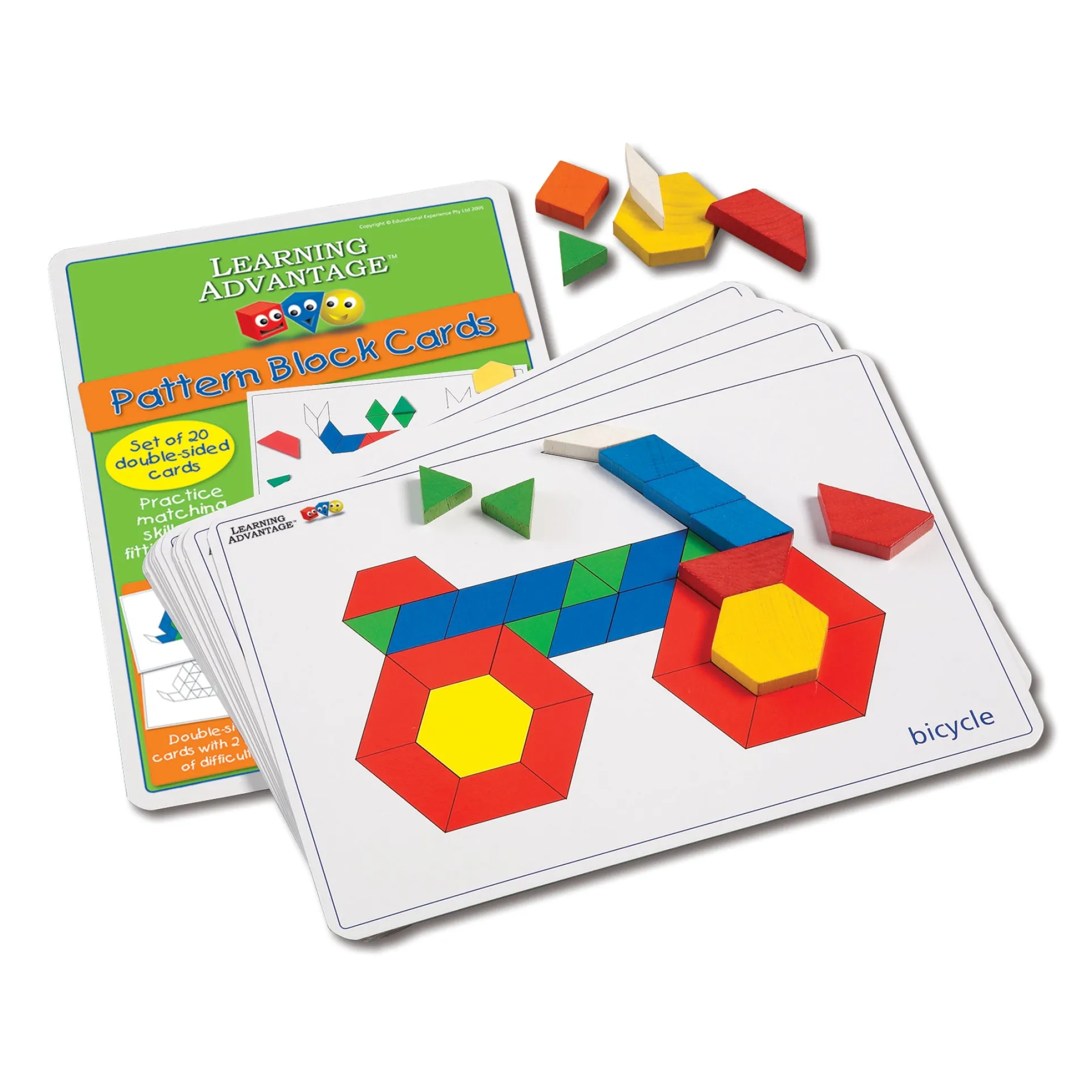 Learning Advantage Geometric Pattern Block Cards - 20 Double-Sided Activity Cards