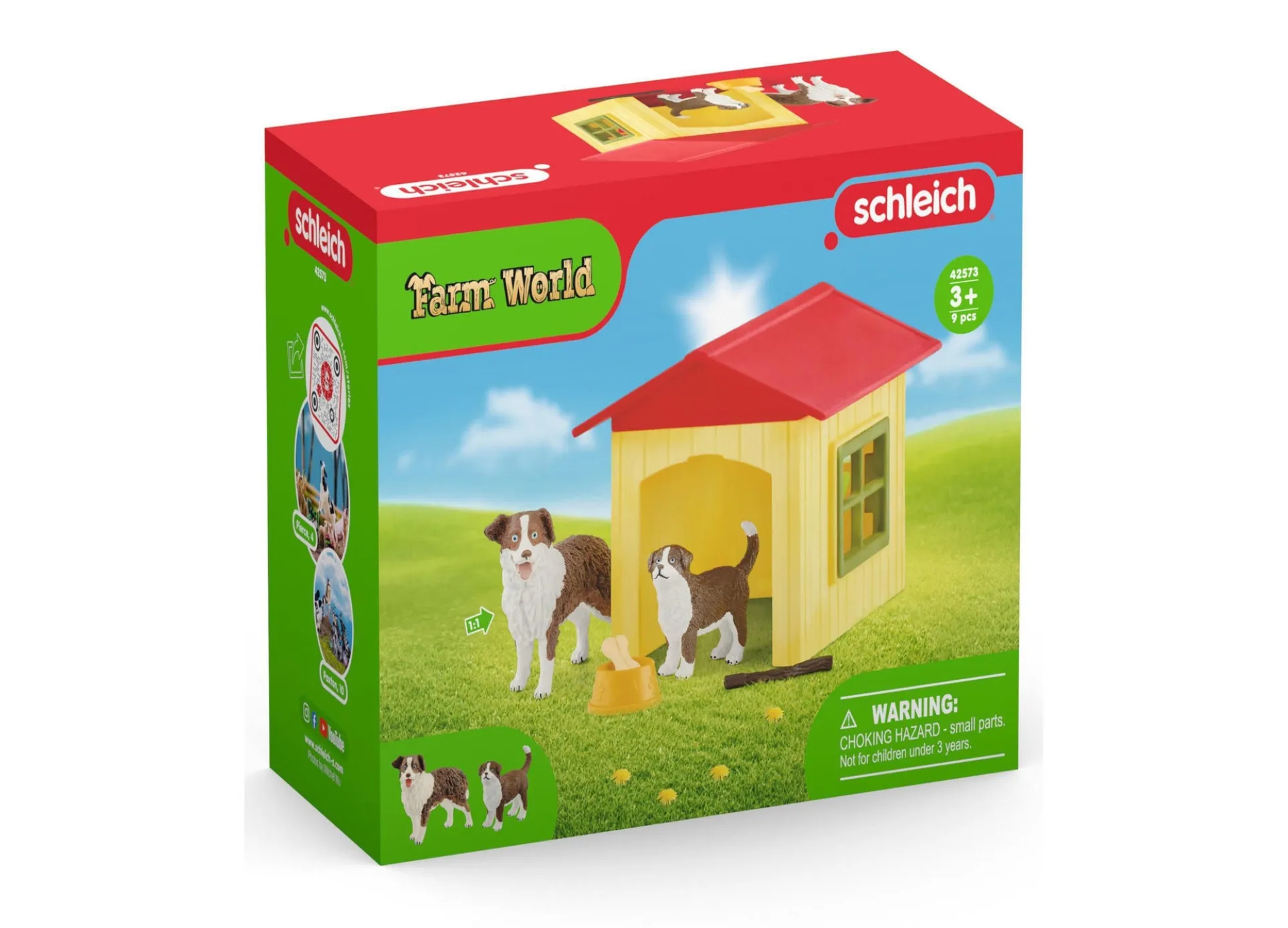 Schleich Farm World Australian Shepherd Dog House Playset, 9-Piece Set