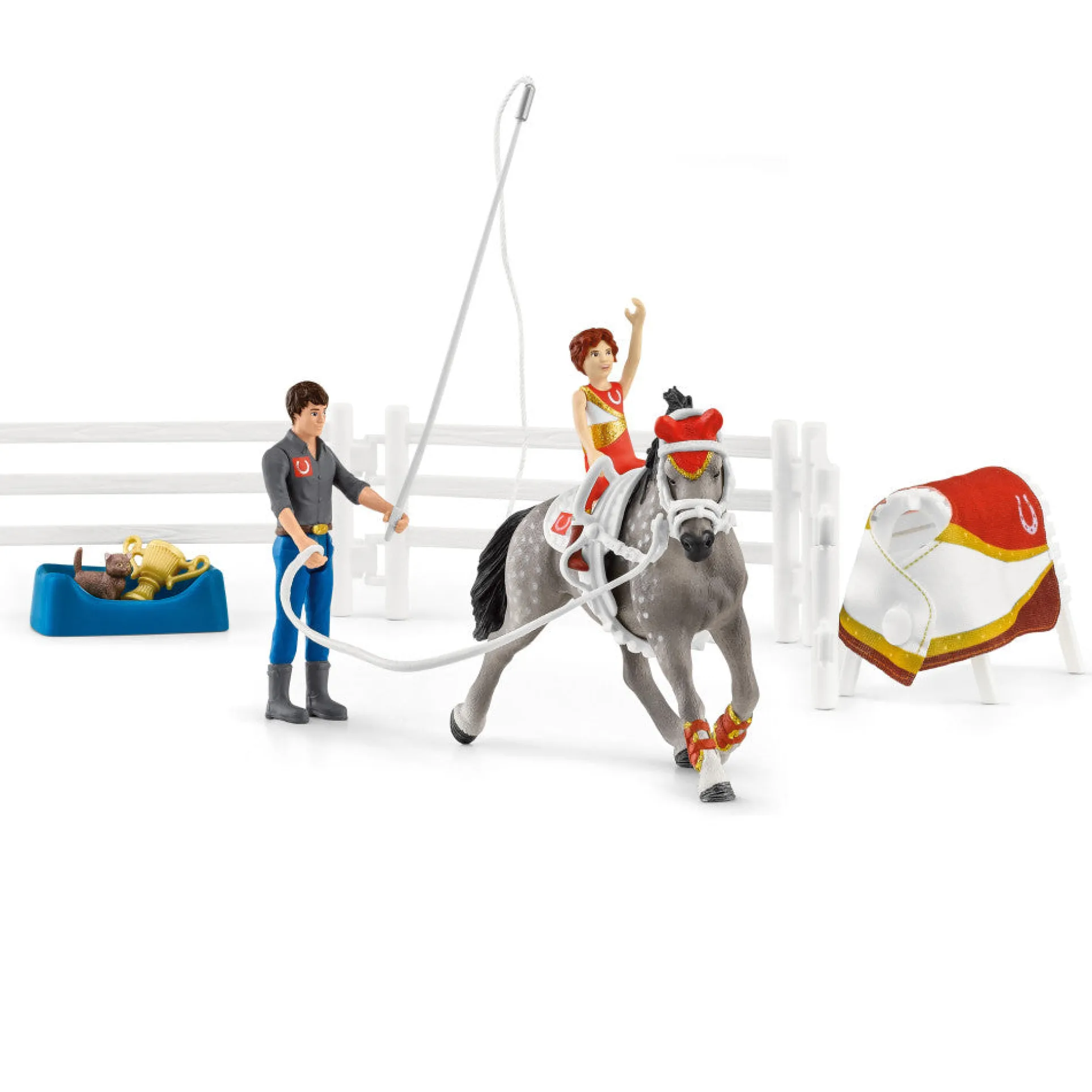Schleich Horse Club: Mia's Vaulting Set - 18 Piece Equestrian Playset