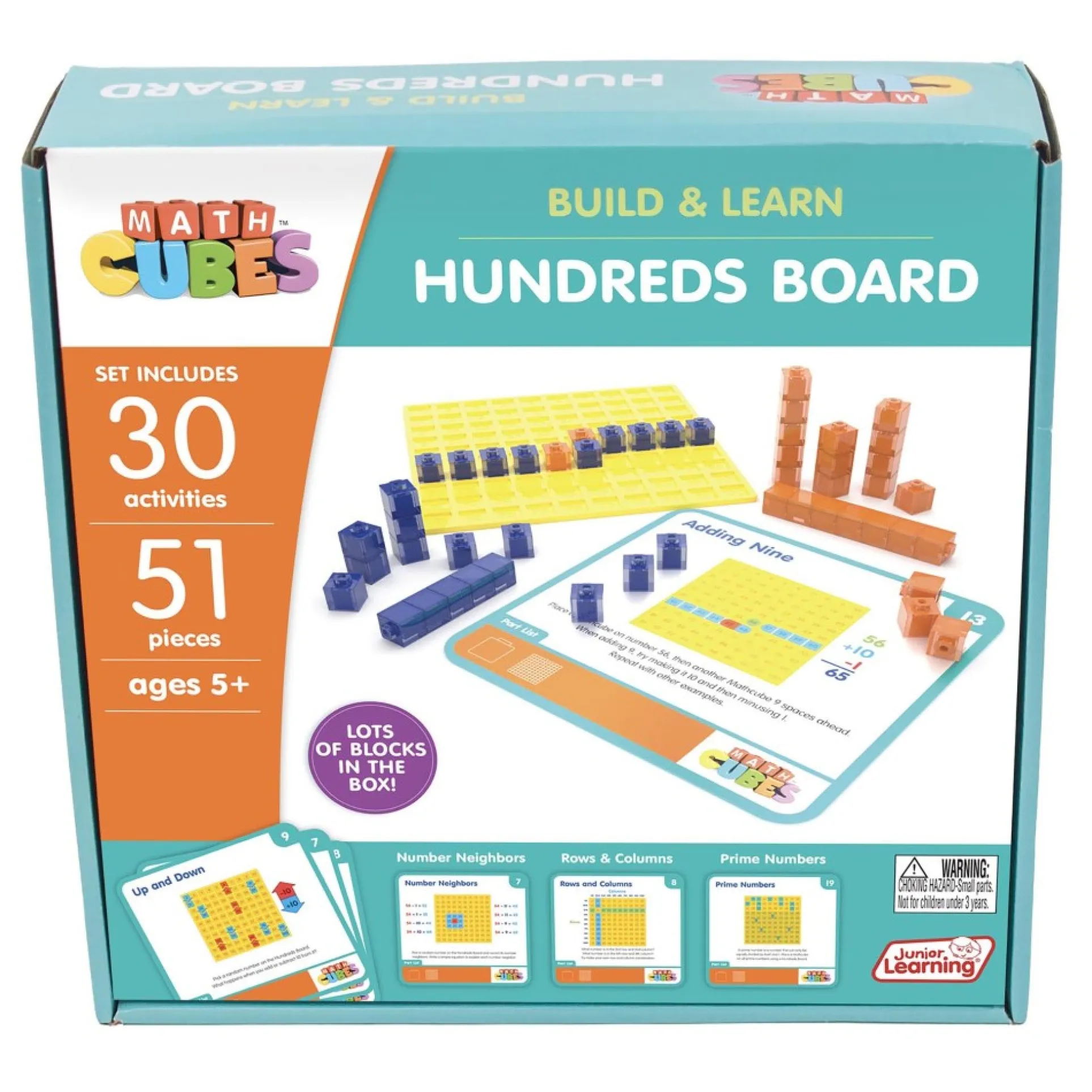 Junior Learning Mathcubes Hundreds Board - 30 Interactive Math Activities