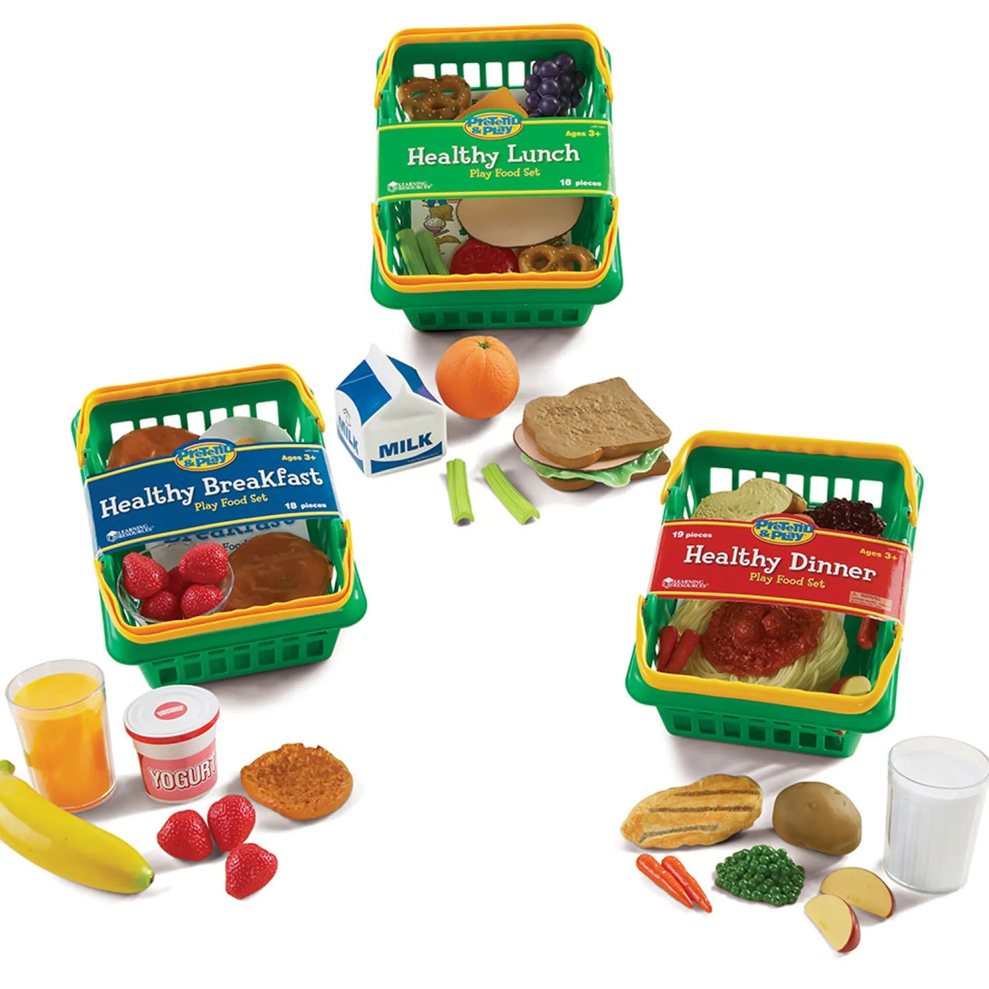 Learning Resources 3-Basket Healthy Food Play Set