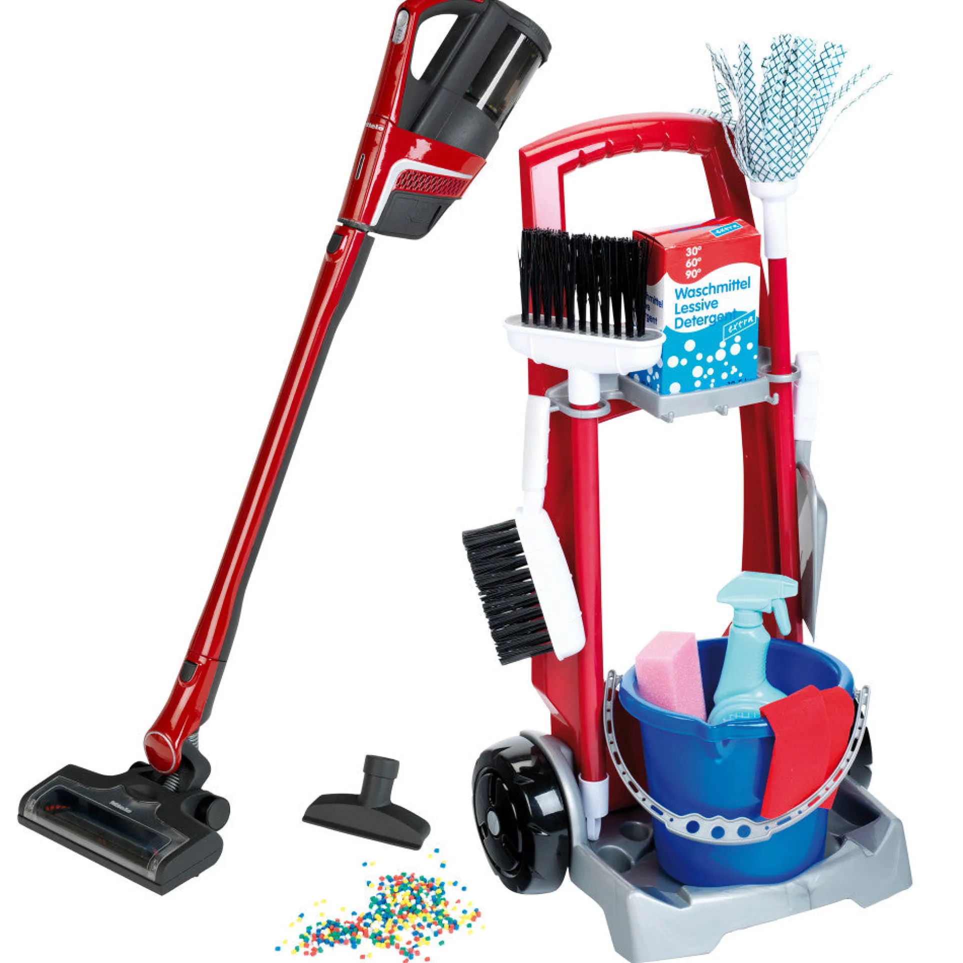 Theo Klein Miele Triflex Vacuum & Cleaning Trolley Playset - Interactive Pretend Play