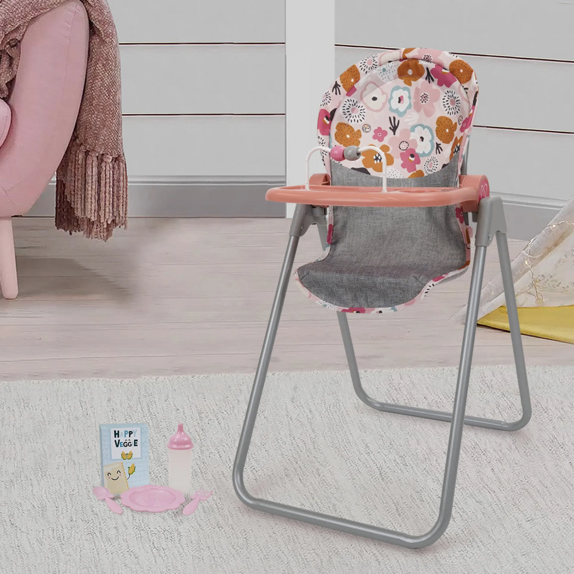 509 Crew - Melange Flora Foodie Doll Highchair Set, Ages 3+