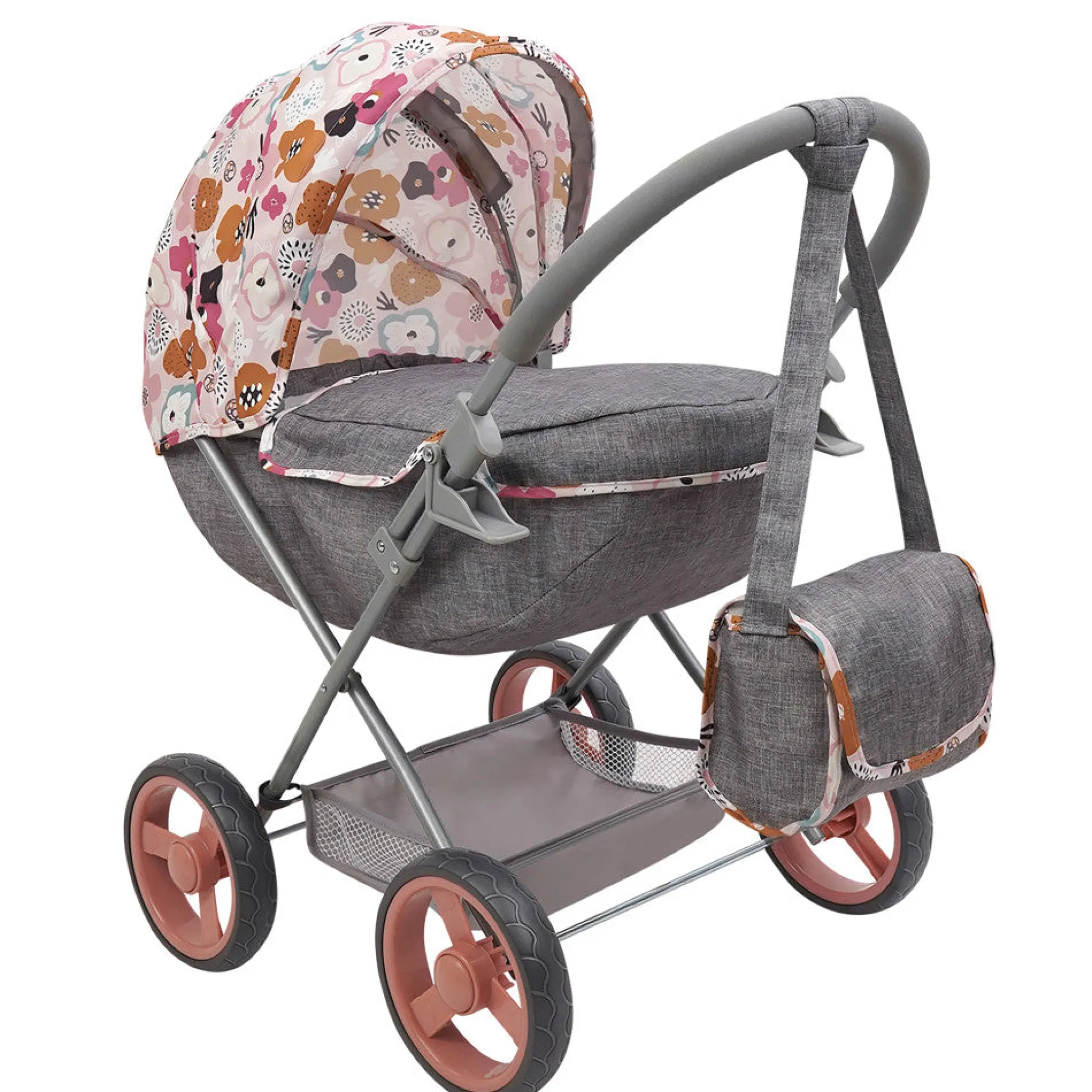 509 Crew Melange Flora Deluxe Doll Pram with Matching Shoulder Bag