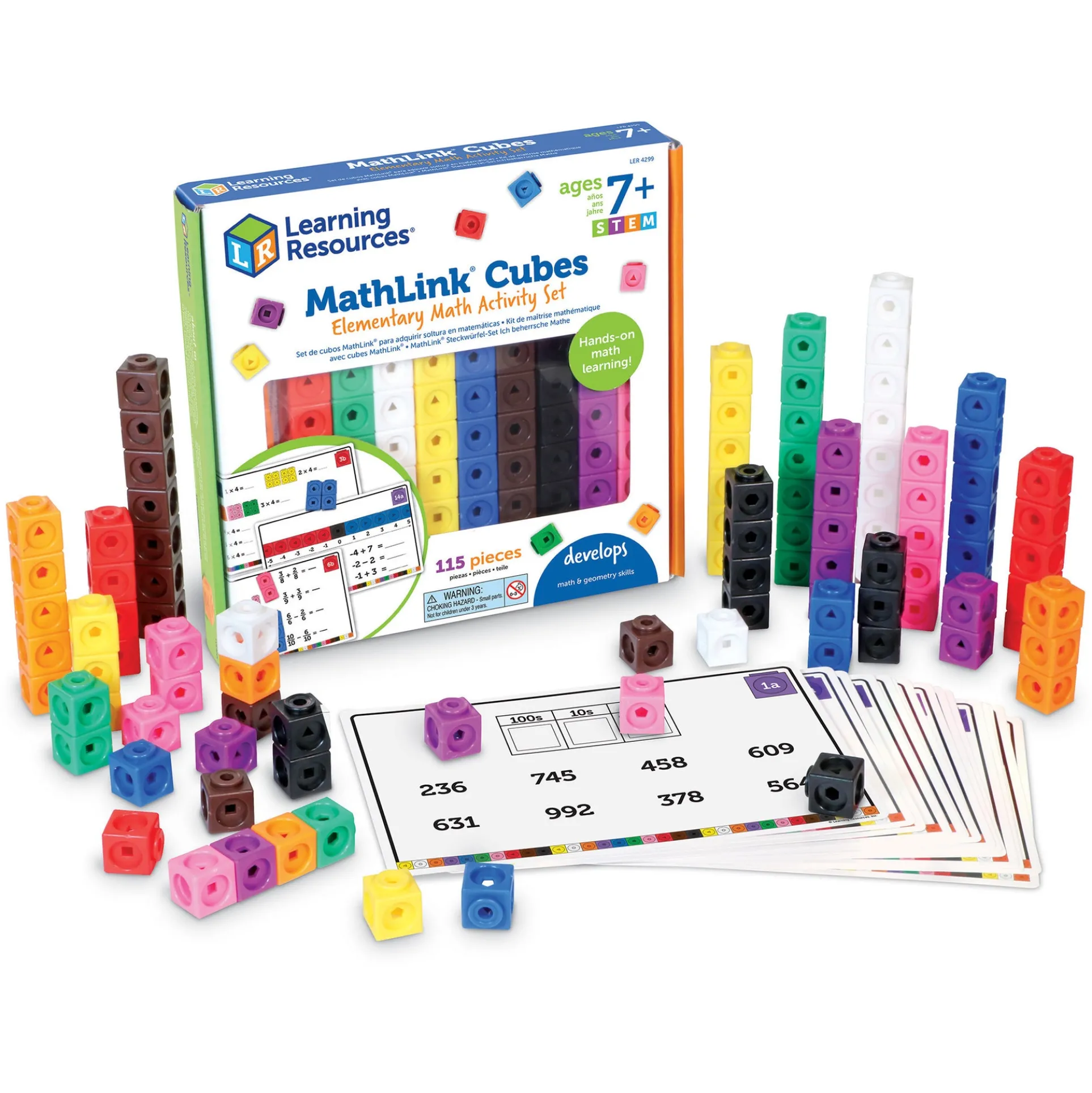 Learning Resources Mathlink Cubes - Early Math Activity Set - 115 Pieces