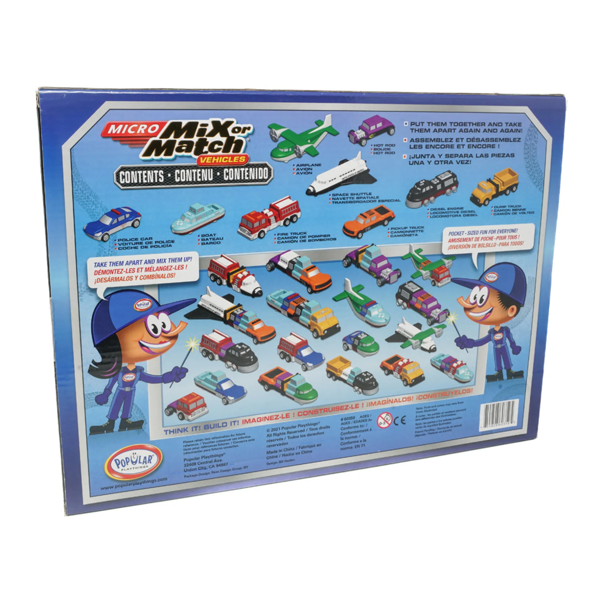 Popular Playthings Micro Mix or Match 9-Piece Interchangeable Vehicle Set