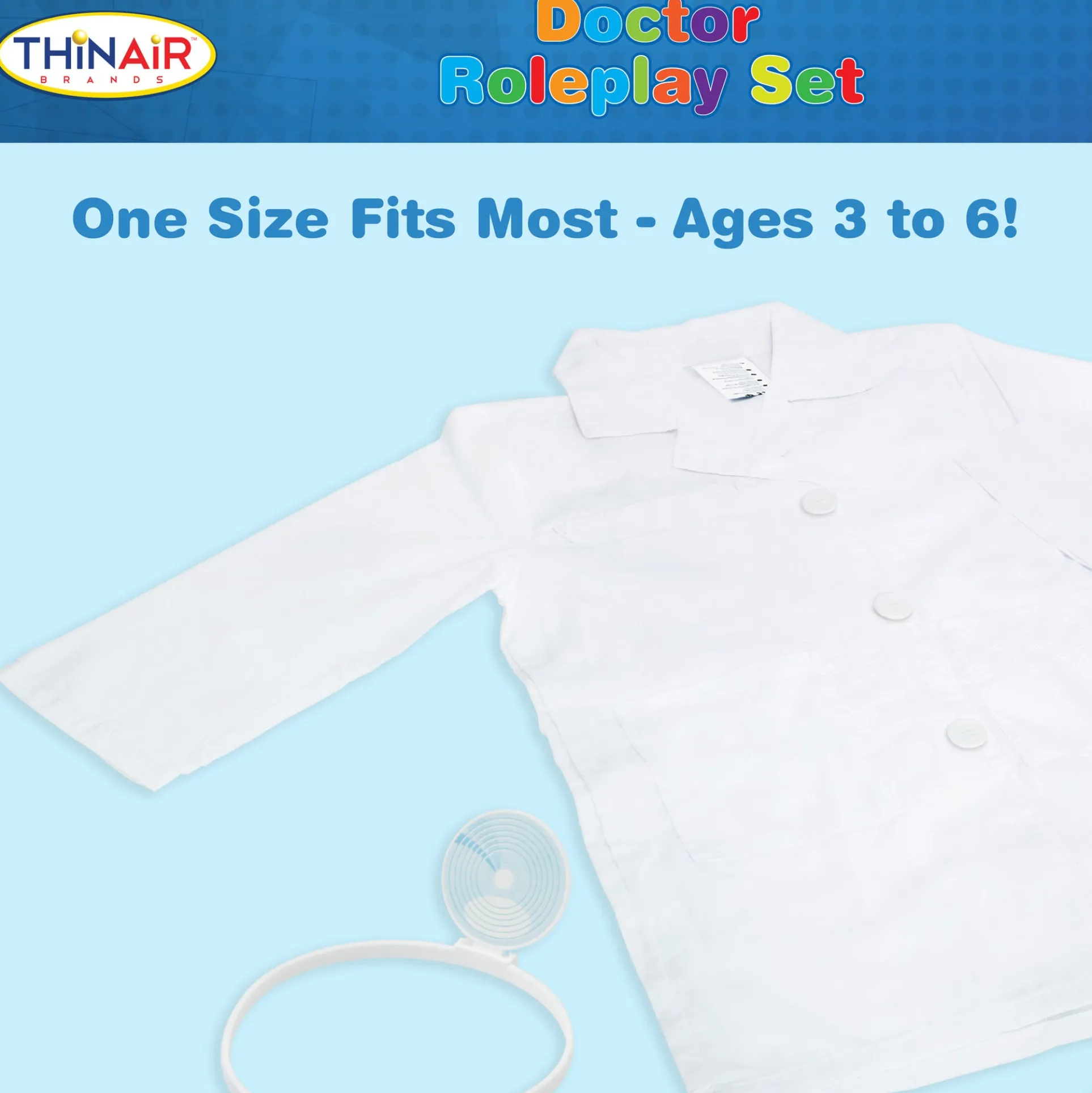 Playful Minds 6pc Doctor Dress Up Set - White & Red