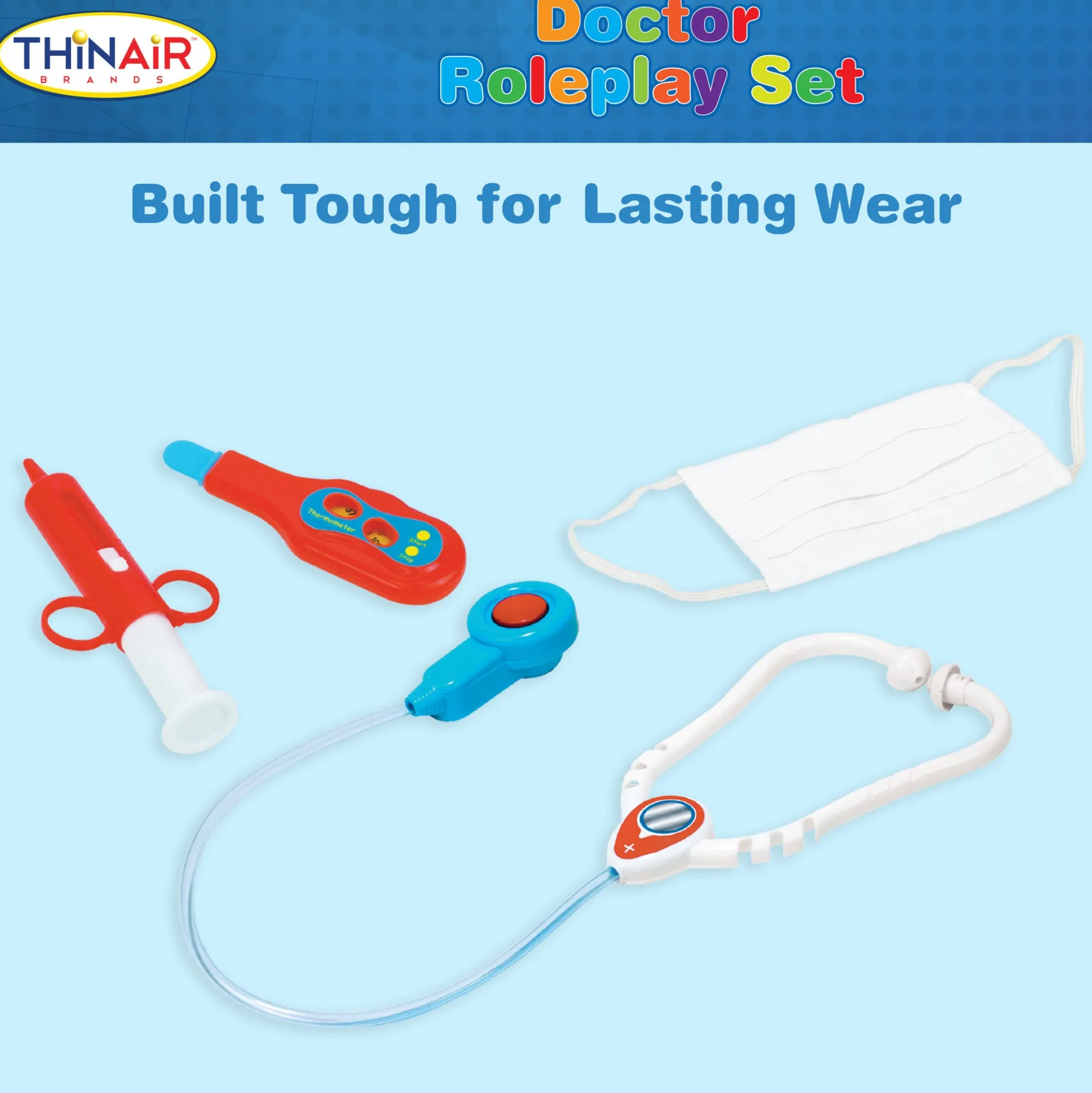 Playful Minds 6pc Doctor Dress Up Set - White & Red