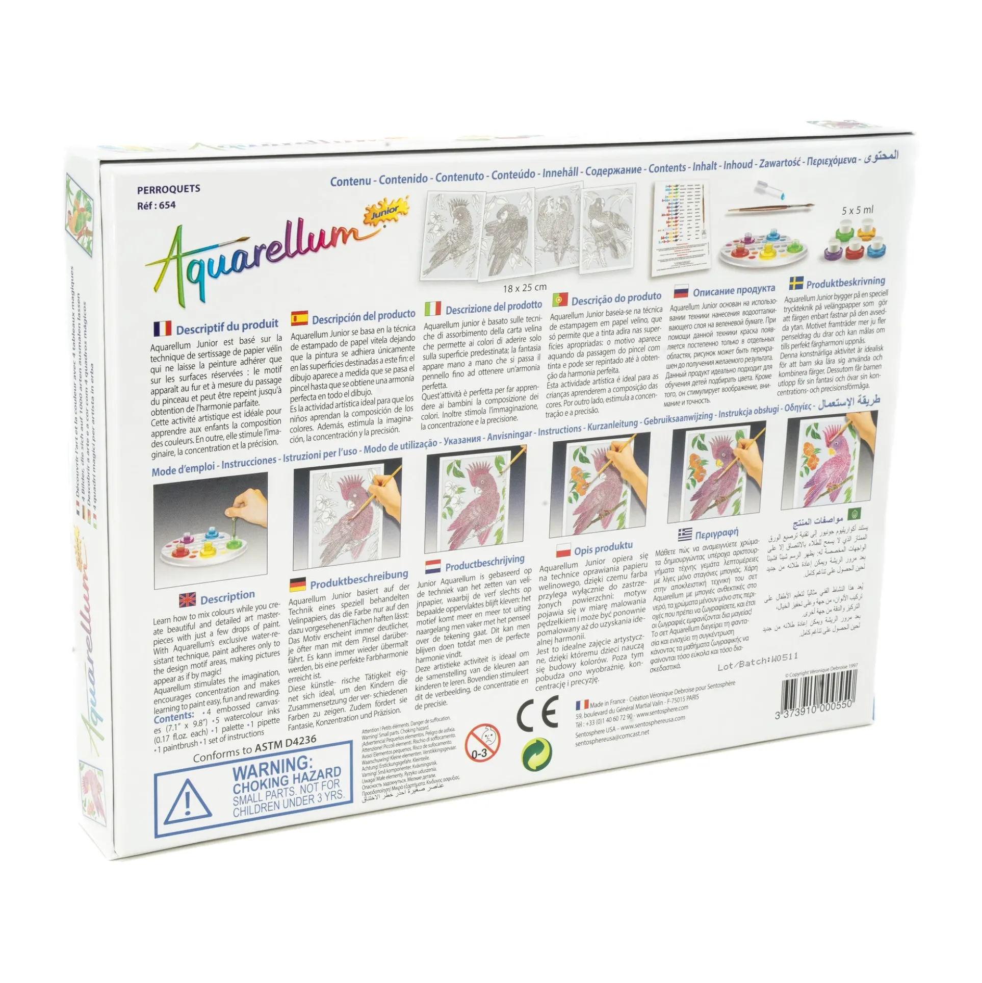 Aquarellum Junior Parrots Watercolor Art Kit