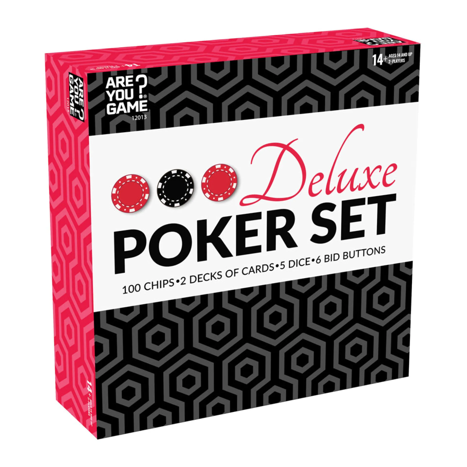 AreYouGame Deluxe Poker Set with Chips, Cards, Dice, and Bid Buttons