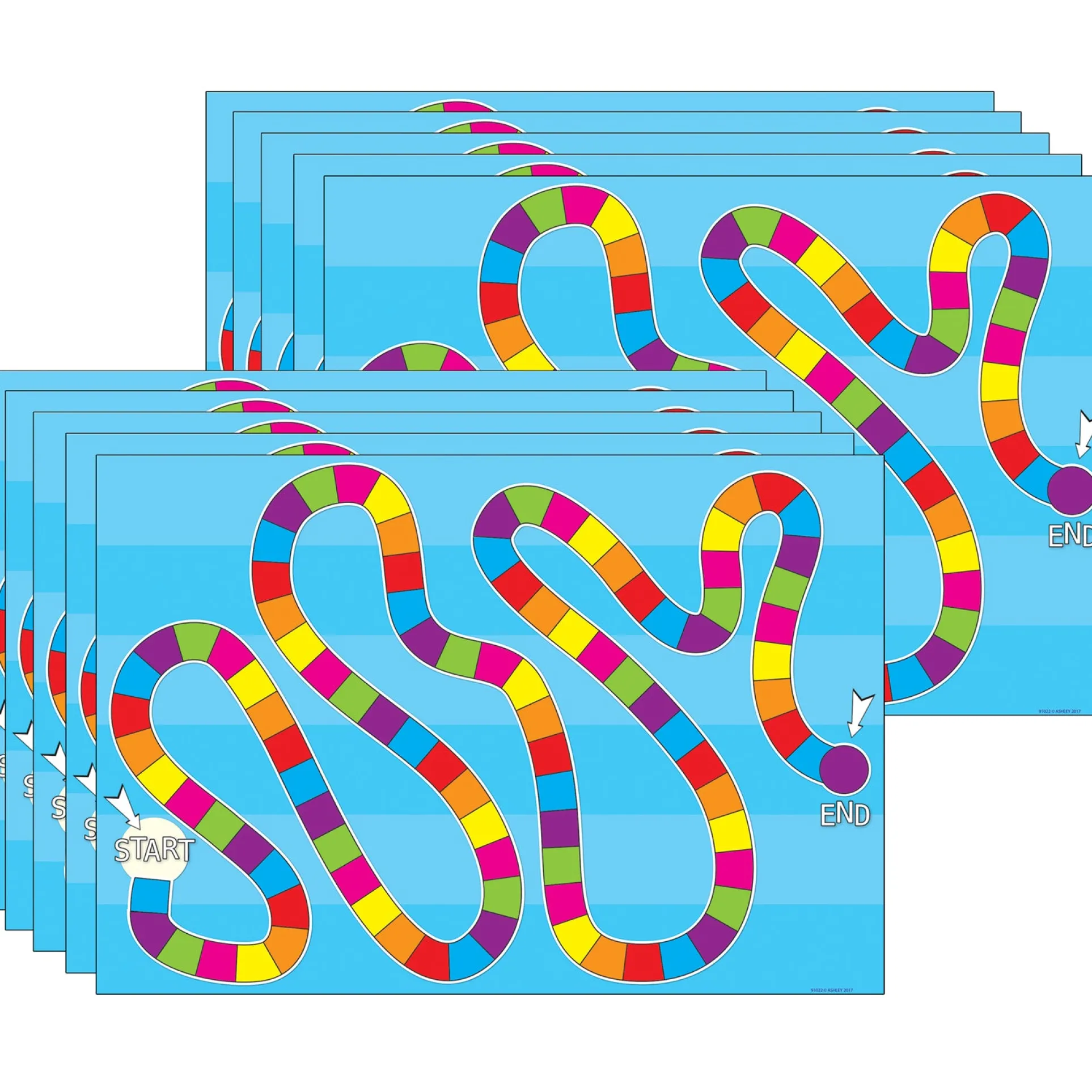 Ashley Productions Smart Poly Blank Game Board Chart - Dry-Erase, 10-Pack