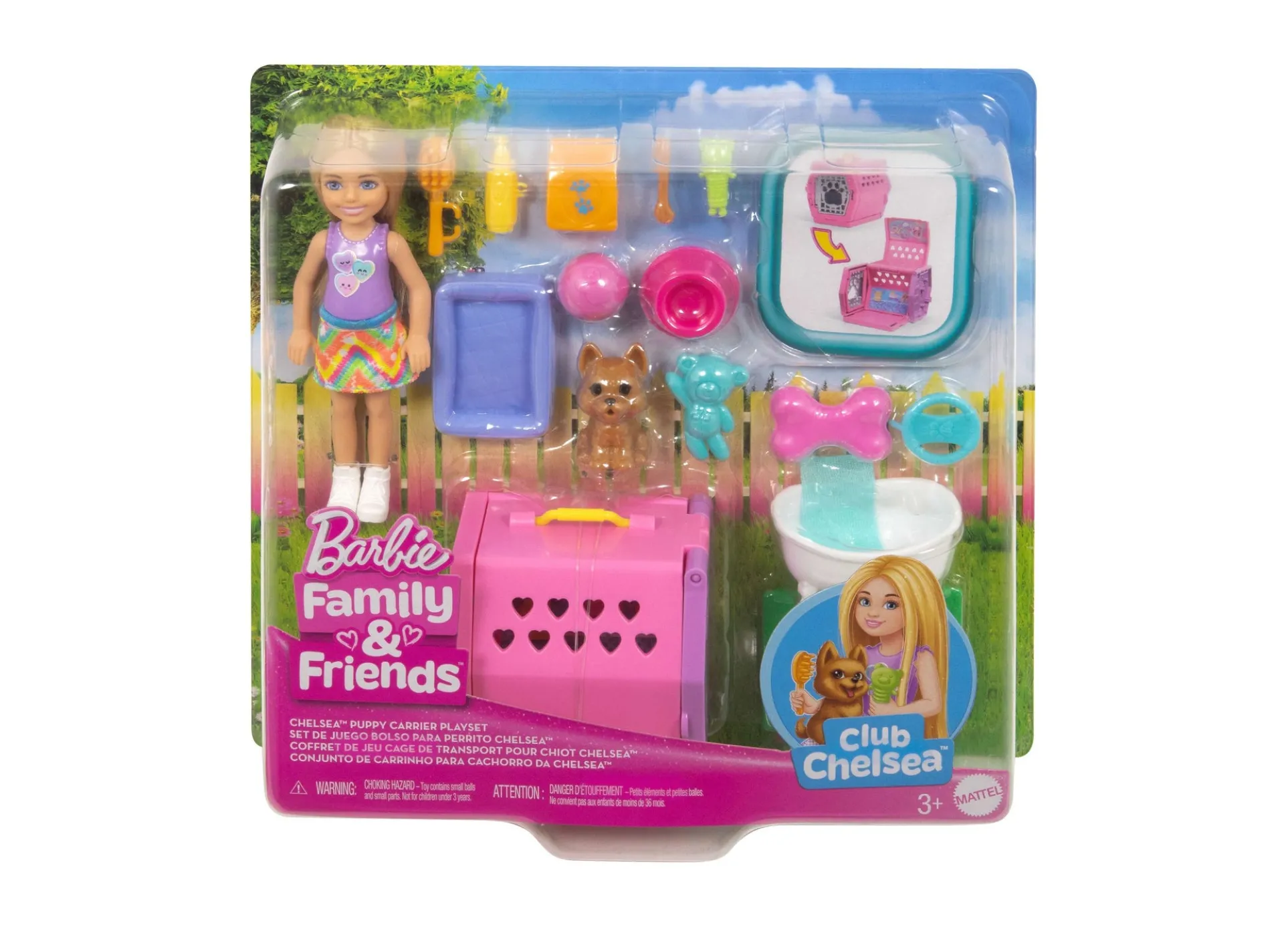 Barbie Chelsea Puppy Playset with Transformative Carrier and Doll