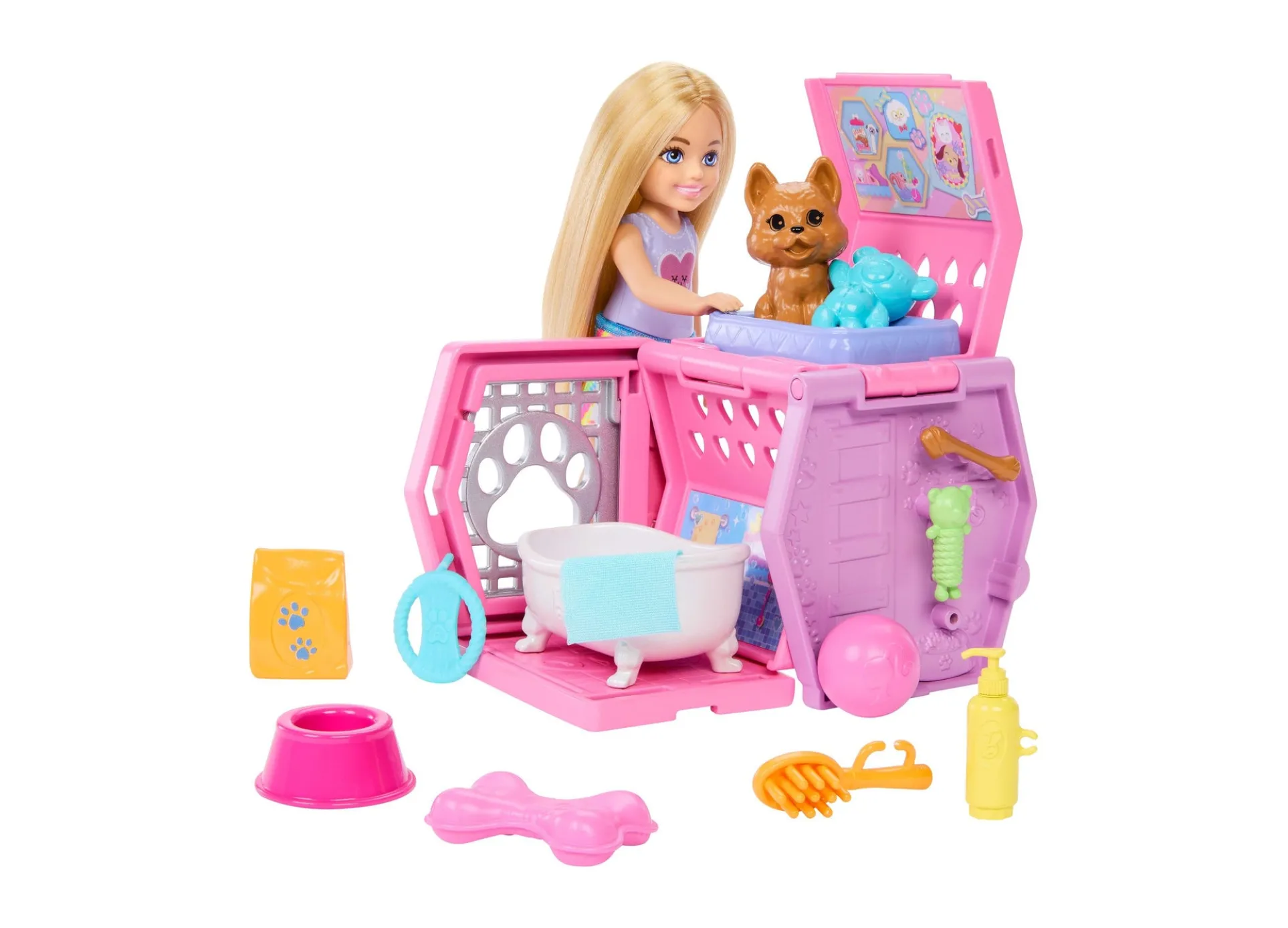 Barbie Chelsea Puppy Playset with Transformative Carrier and Doll