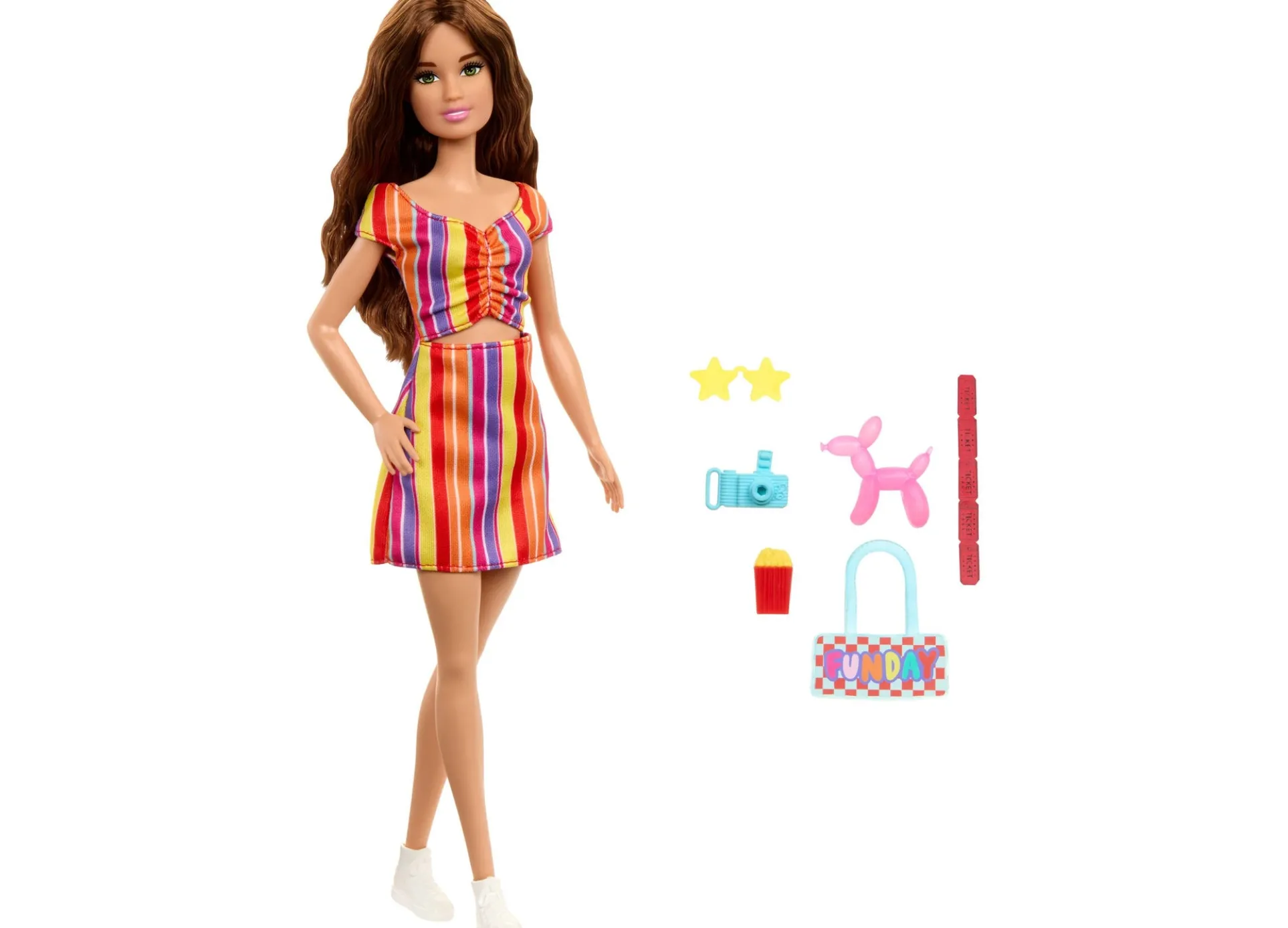Barbie Day At the Fair Fashion Doll - 6 Festival-Themed Accessories