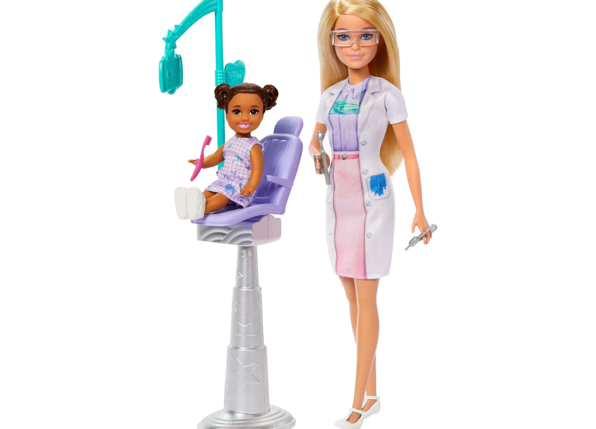 Barbie Dentist Playset with Blonde Doll, Kid Patient, and Dental Accessories