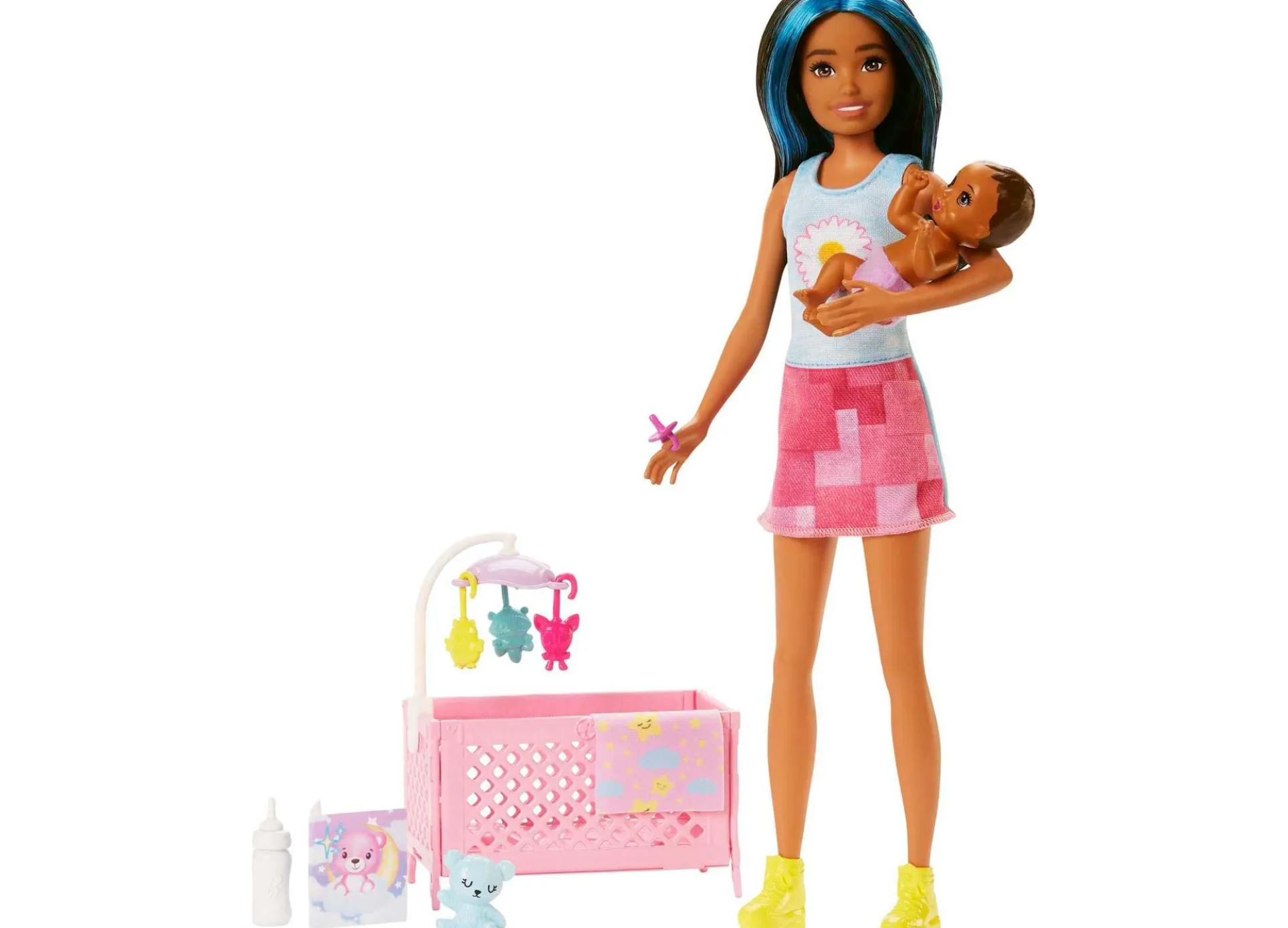 Barbie Skipper Babysitters Inc. Playset - Brunette with Sleepy Baby Doll