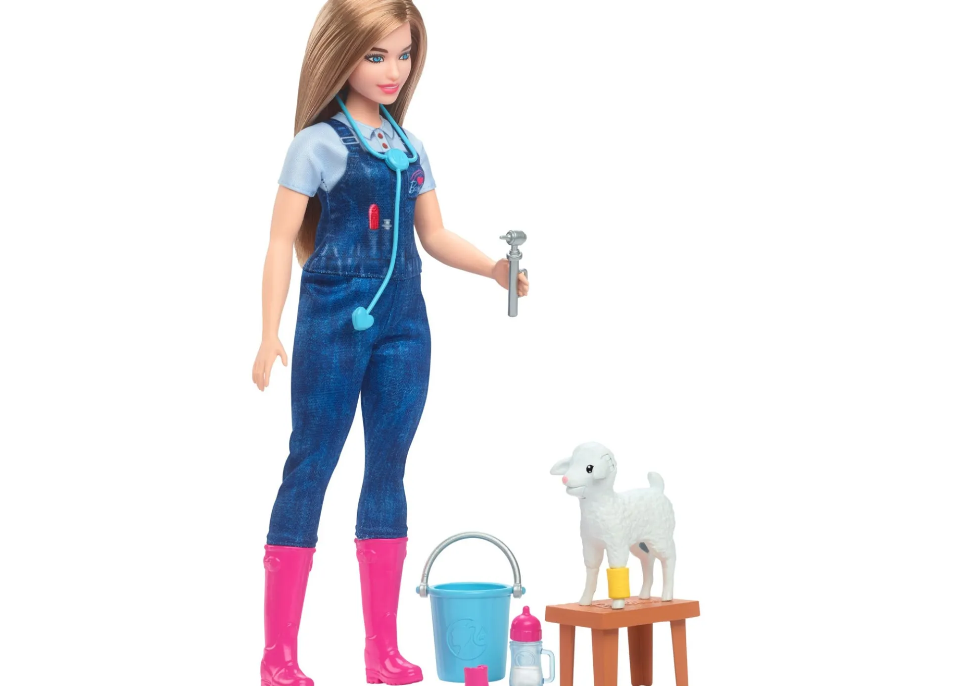Barbie 65th Anniversary Careers Farm Vet Doll with Wiggling Lamb Ears & Accessories