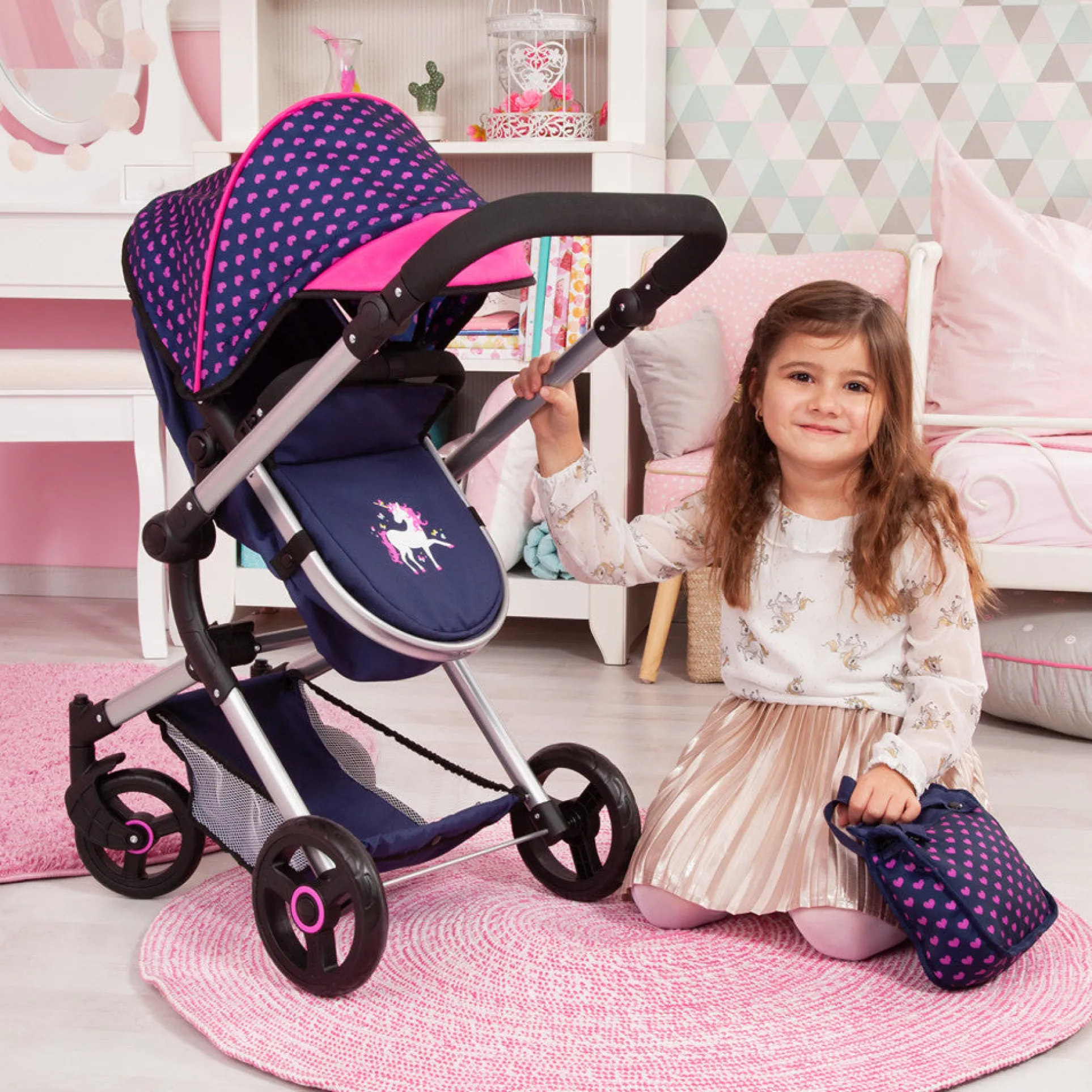 Bayer Design Baby Doll City Vario Pram and Stroller Combo with Diaper Bag