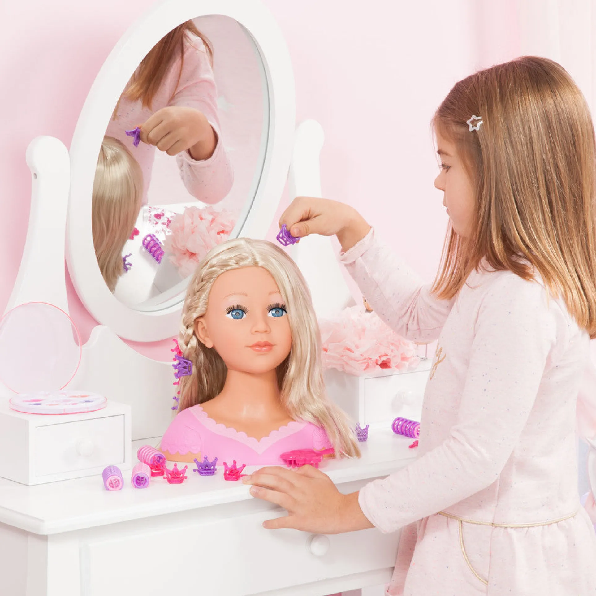 Bayer Design 27cm - Charlene Super Model Styling Head with Blonde Hair and Makeup