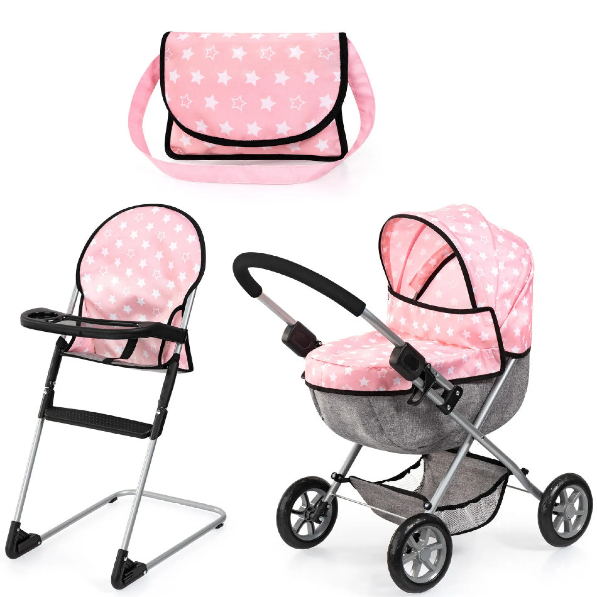 Bayer Design Cozy Dolls Playset - Pink, Grey, Stars