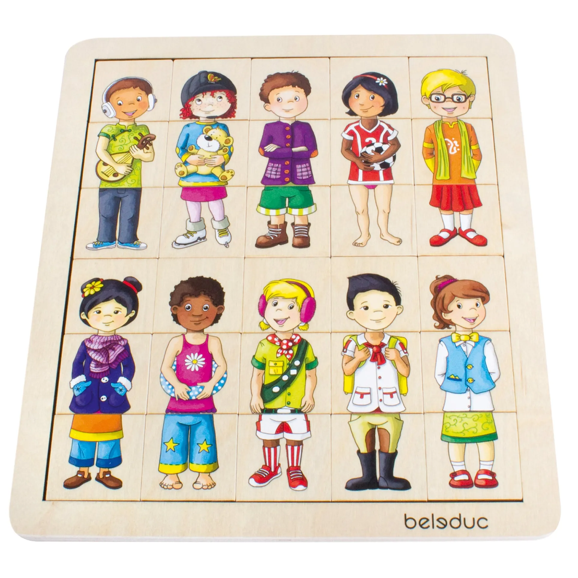 Beleduc Match & Mix Cultural Kids Wooden Puzzle - 30 pc