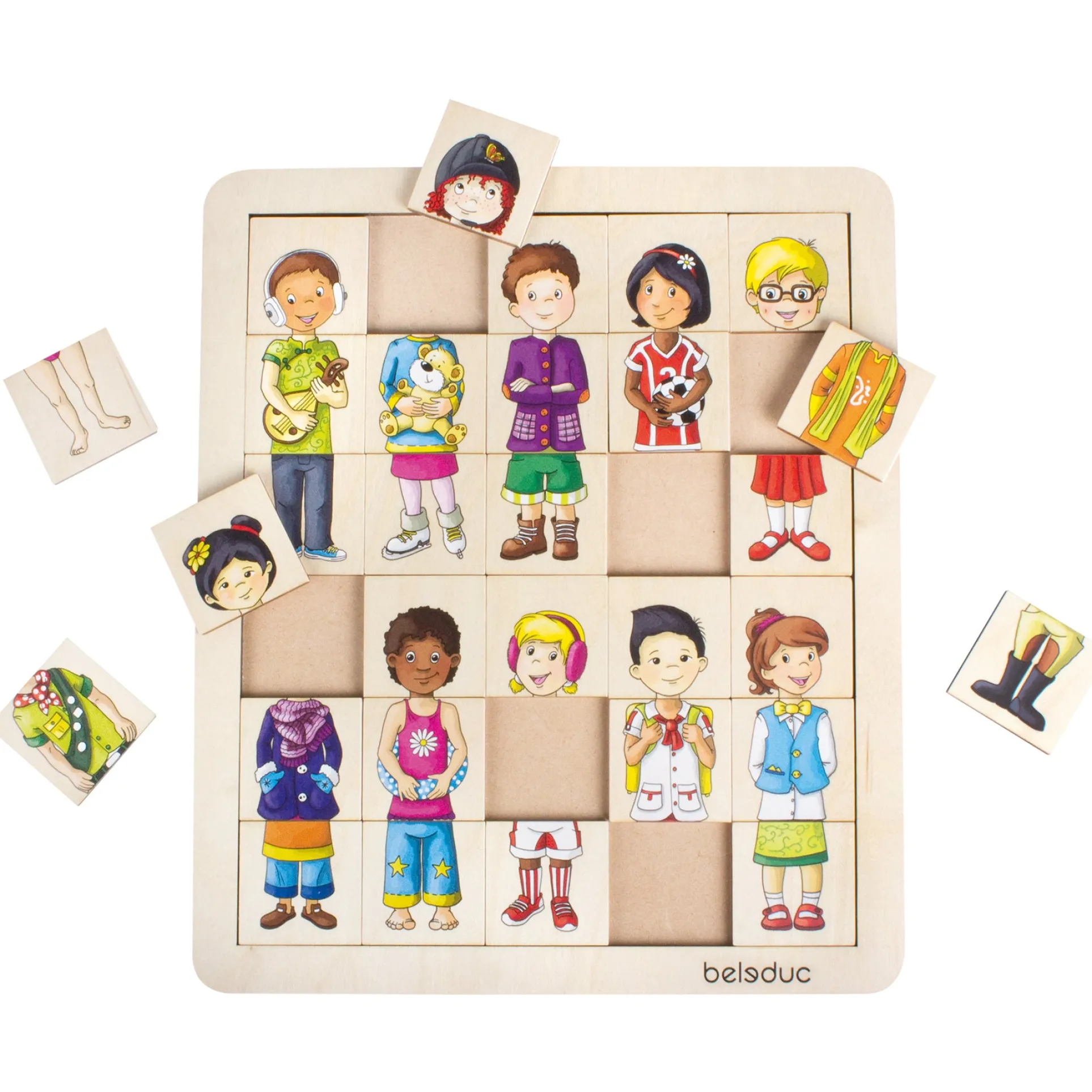 Beleduc Match & Mix Cultural Kids Wooden Puzzle - 30 pc