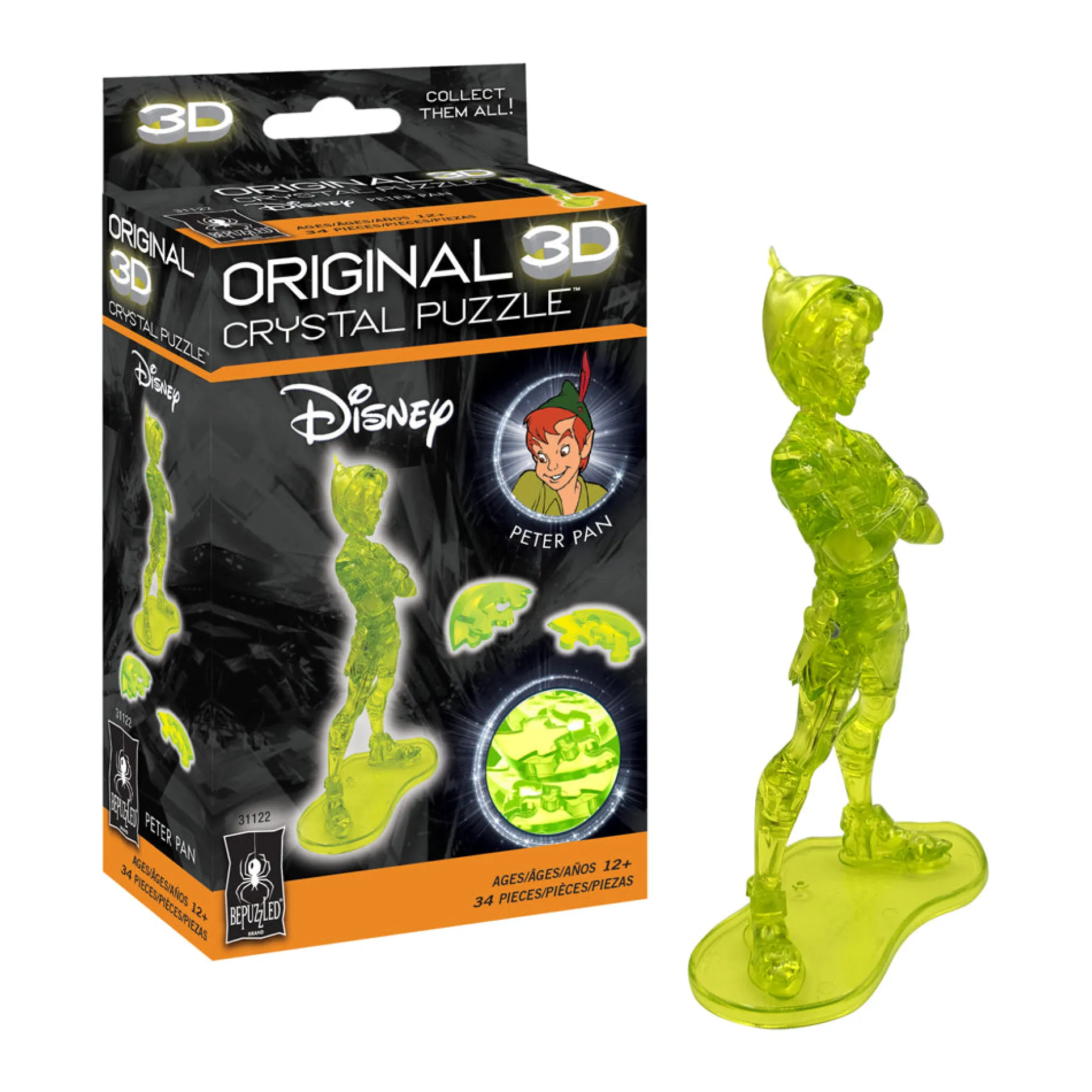 BePuzzled Disney Peter Pan 3D Crystal Puzzle - 34 pcs