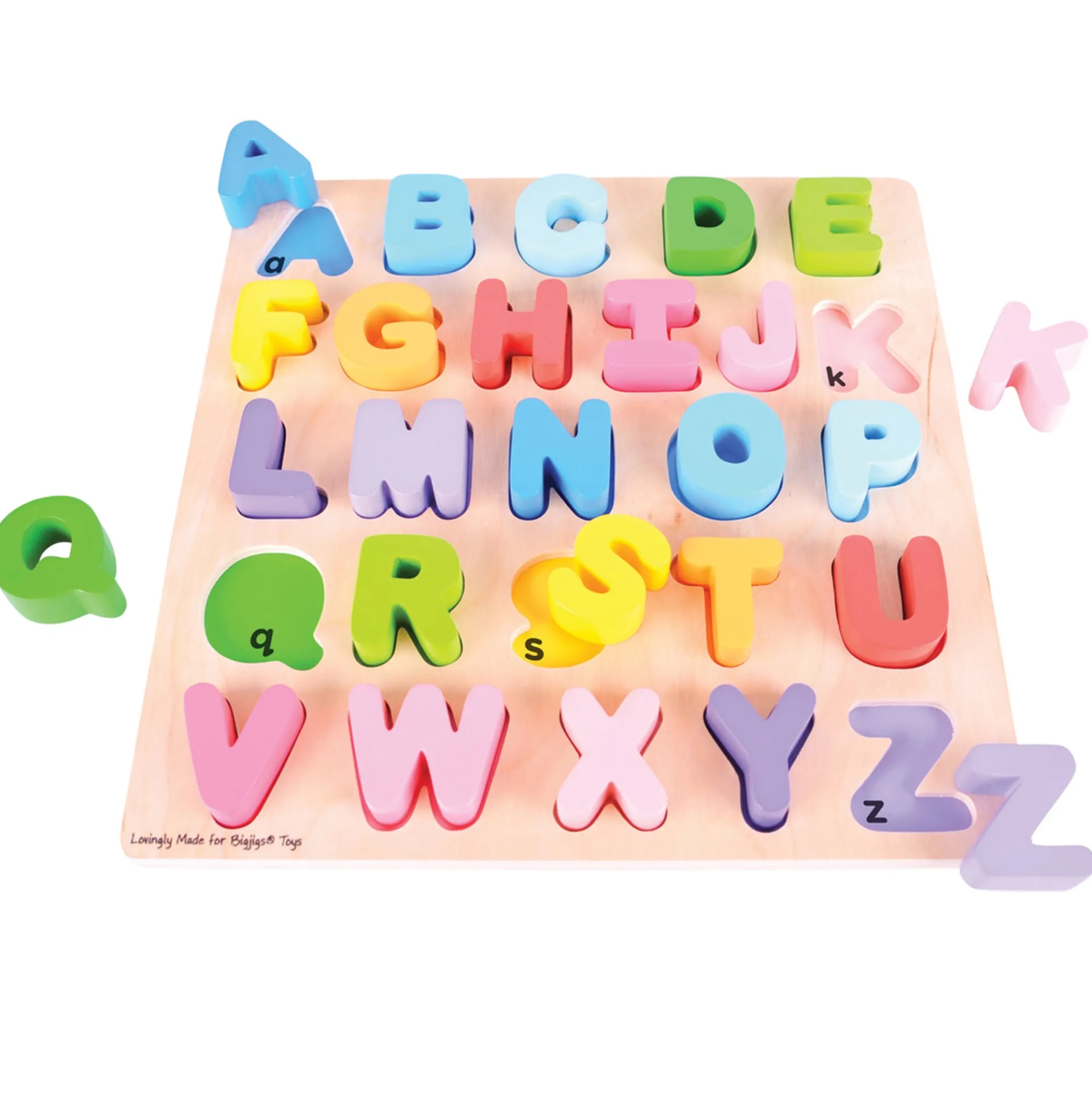 Bigjigs Toys Chunky Alphabet Puzzle - Uppercase Bright Colors